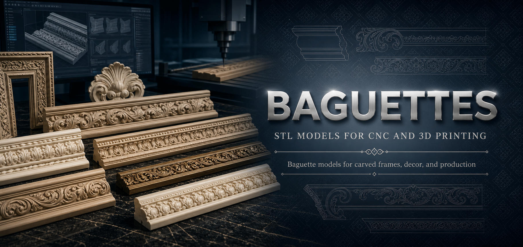 Baguettes 3D модели для ЧПУ