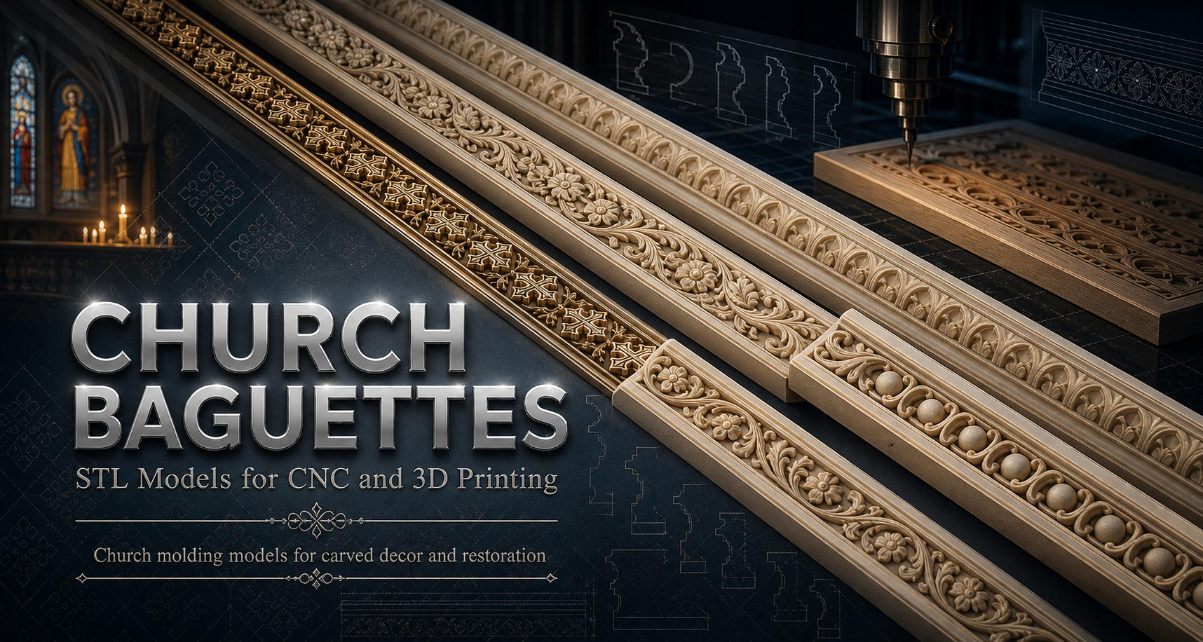 Church baguettes 3D модели для ЧПУ