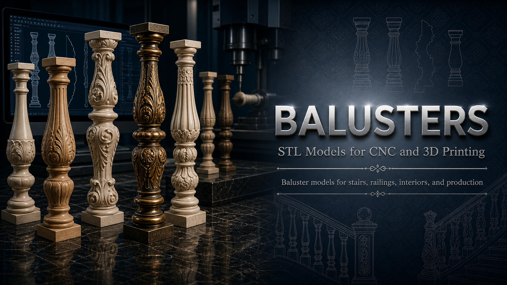 Balusters 3D модели для ЧПУ