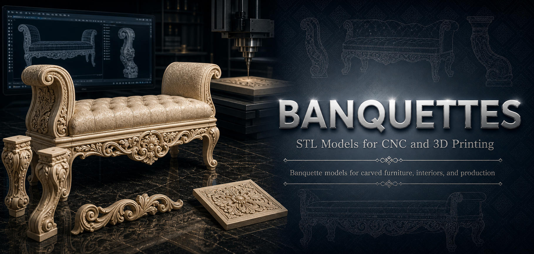 Banquettes 3D модели для ЧПУ