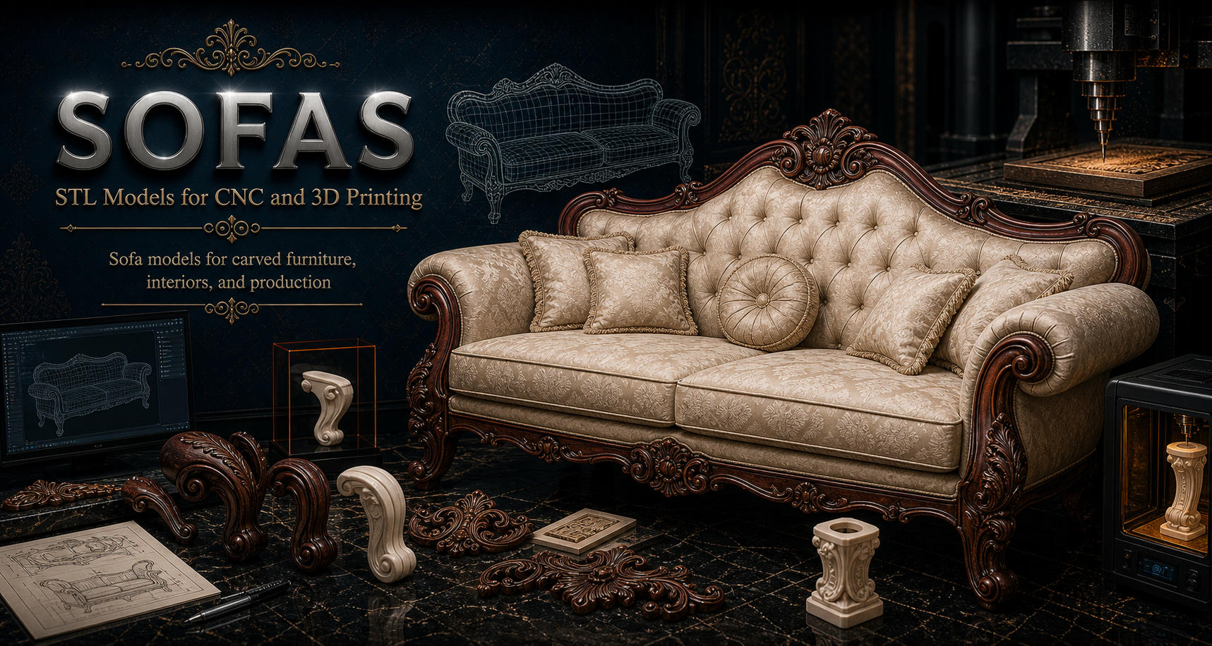 Sofas 3D модели для ЧПУ