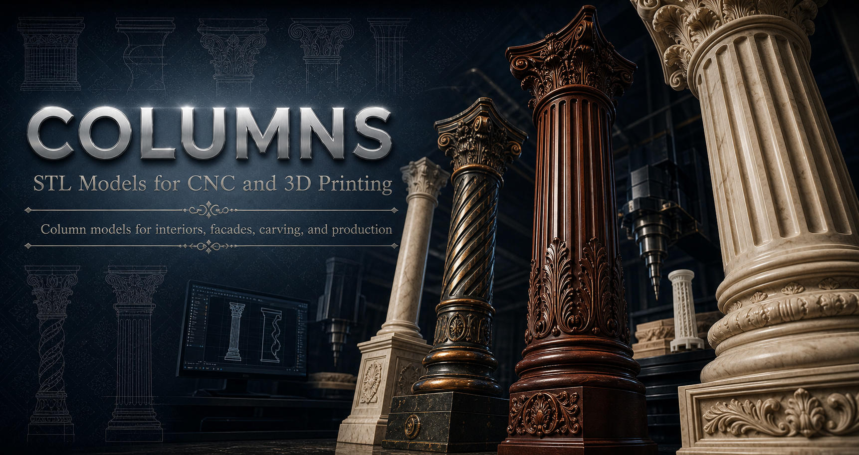 Columns 3D модели для ЧПУ
