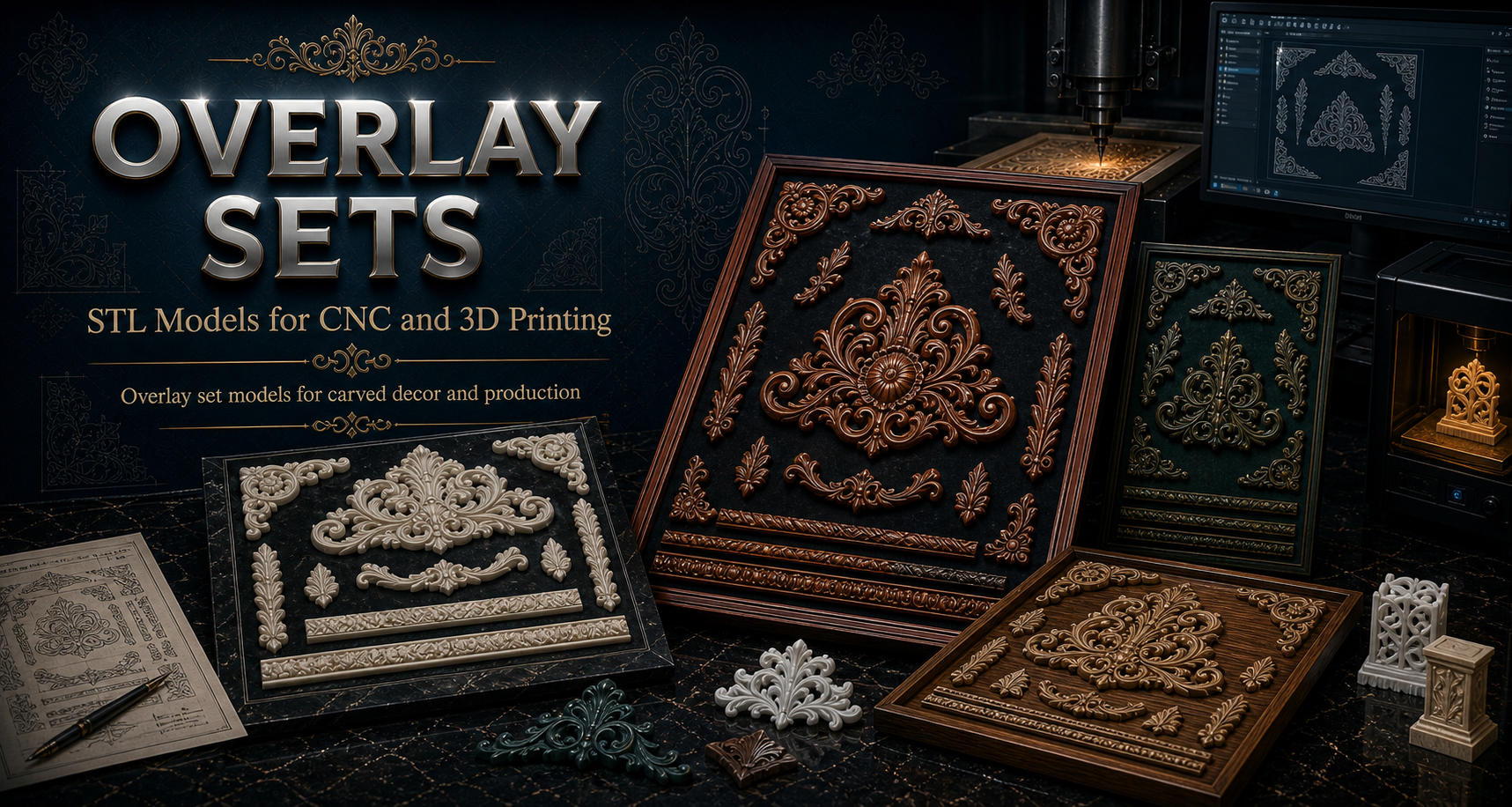 Sets of overlays 3D модели для ЧПУ