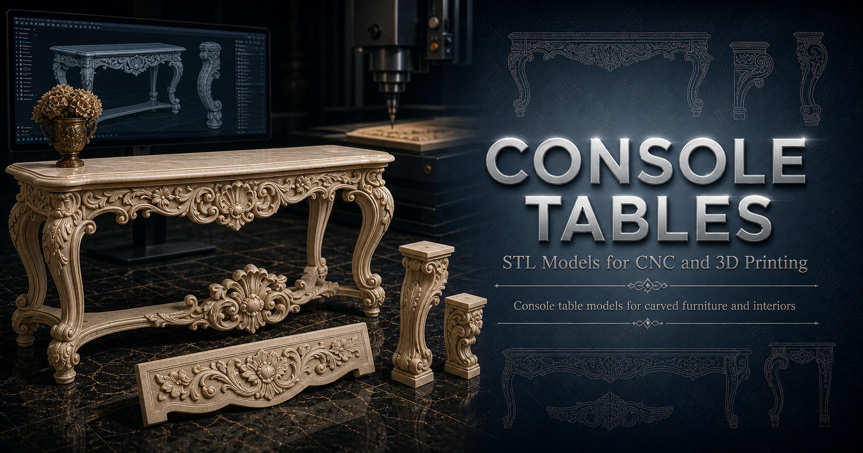 Cantilever Table 3D модели для ЧПУ