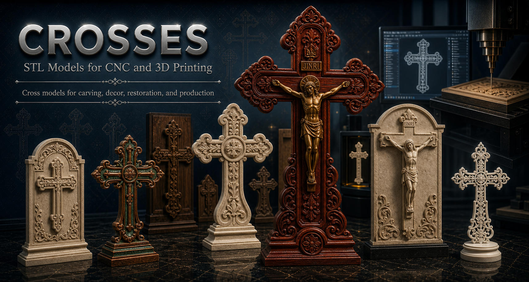 Crosses and Crucifixes 3D модели для ЧПУ