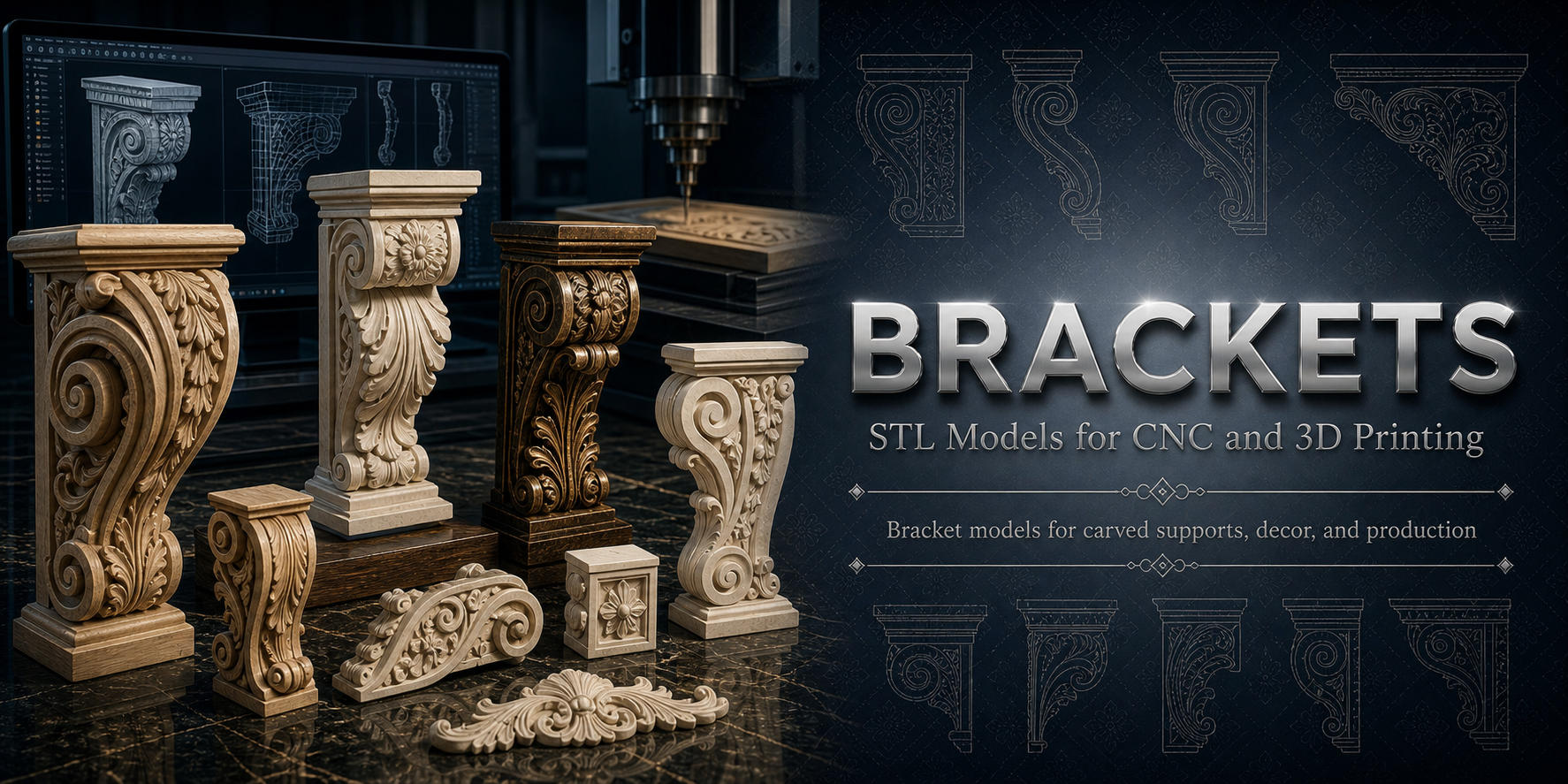 Brackets 3D модели для ЧПУ