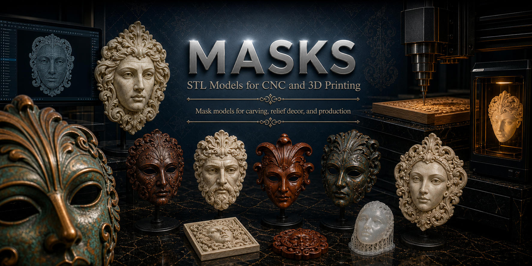 Masks . 3D модели для ЧПУ