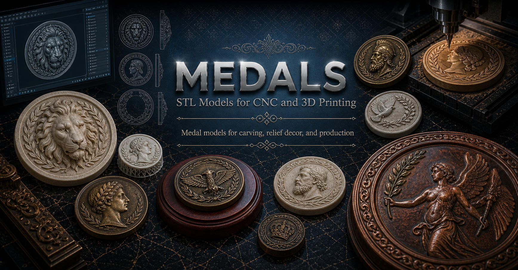 Medals 3D модели для ЧПУ
