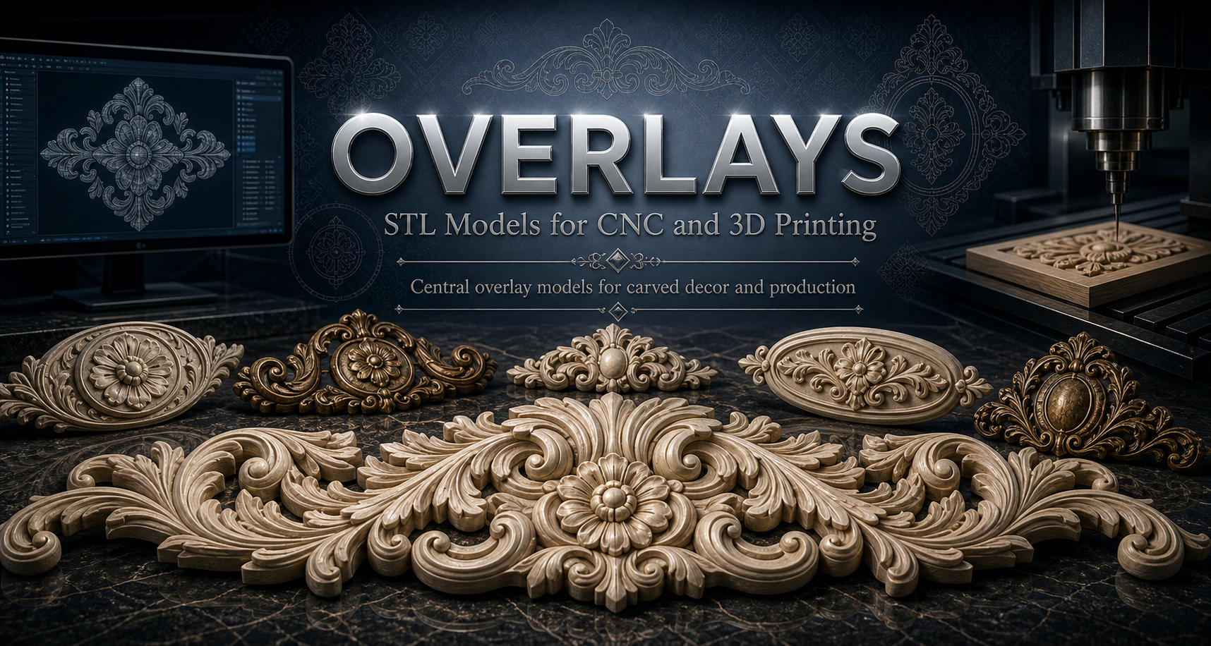 Center overlays 3D модели для ЧПУ