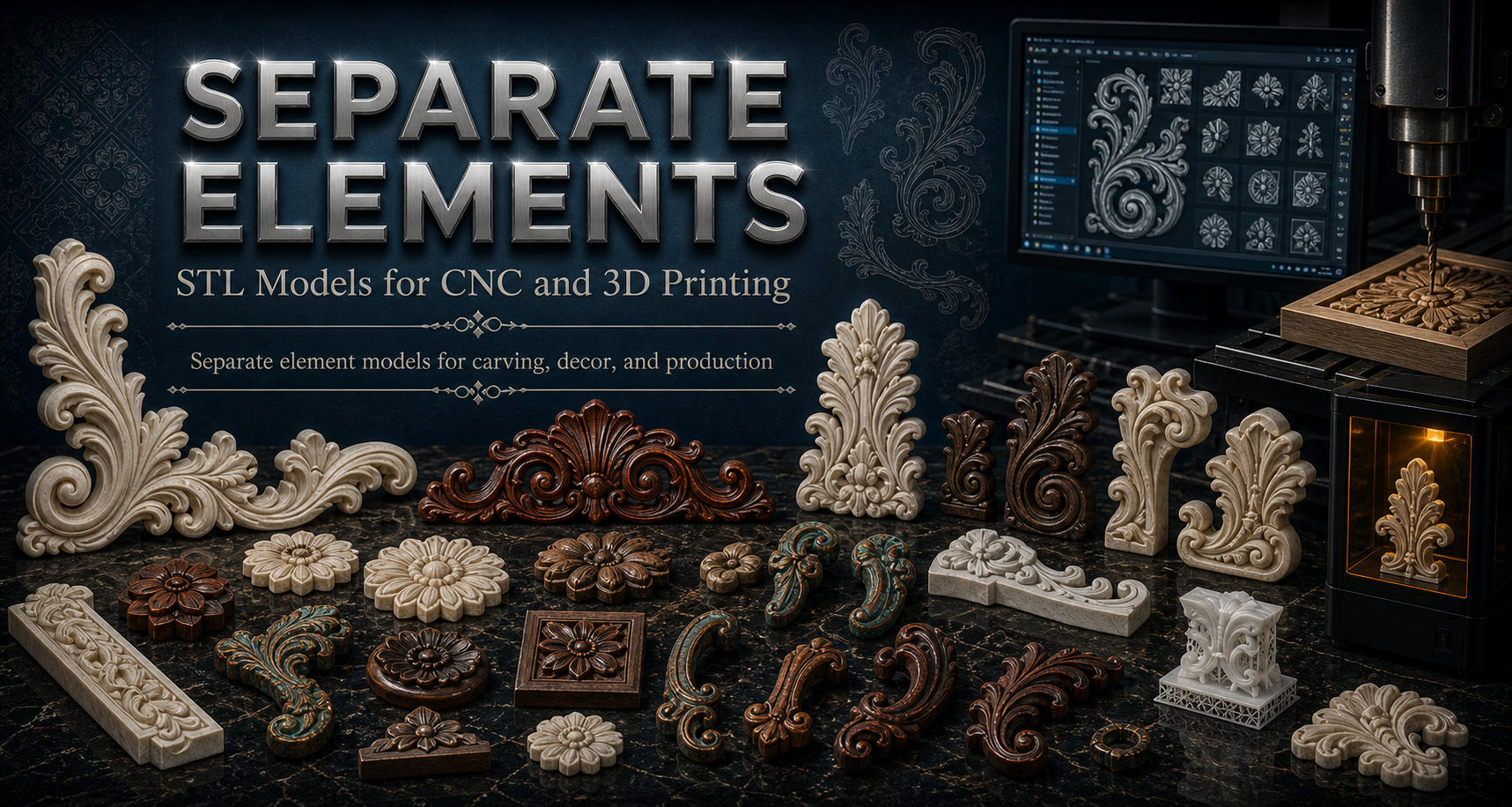 Individual elements 3D модели для ЧПУ