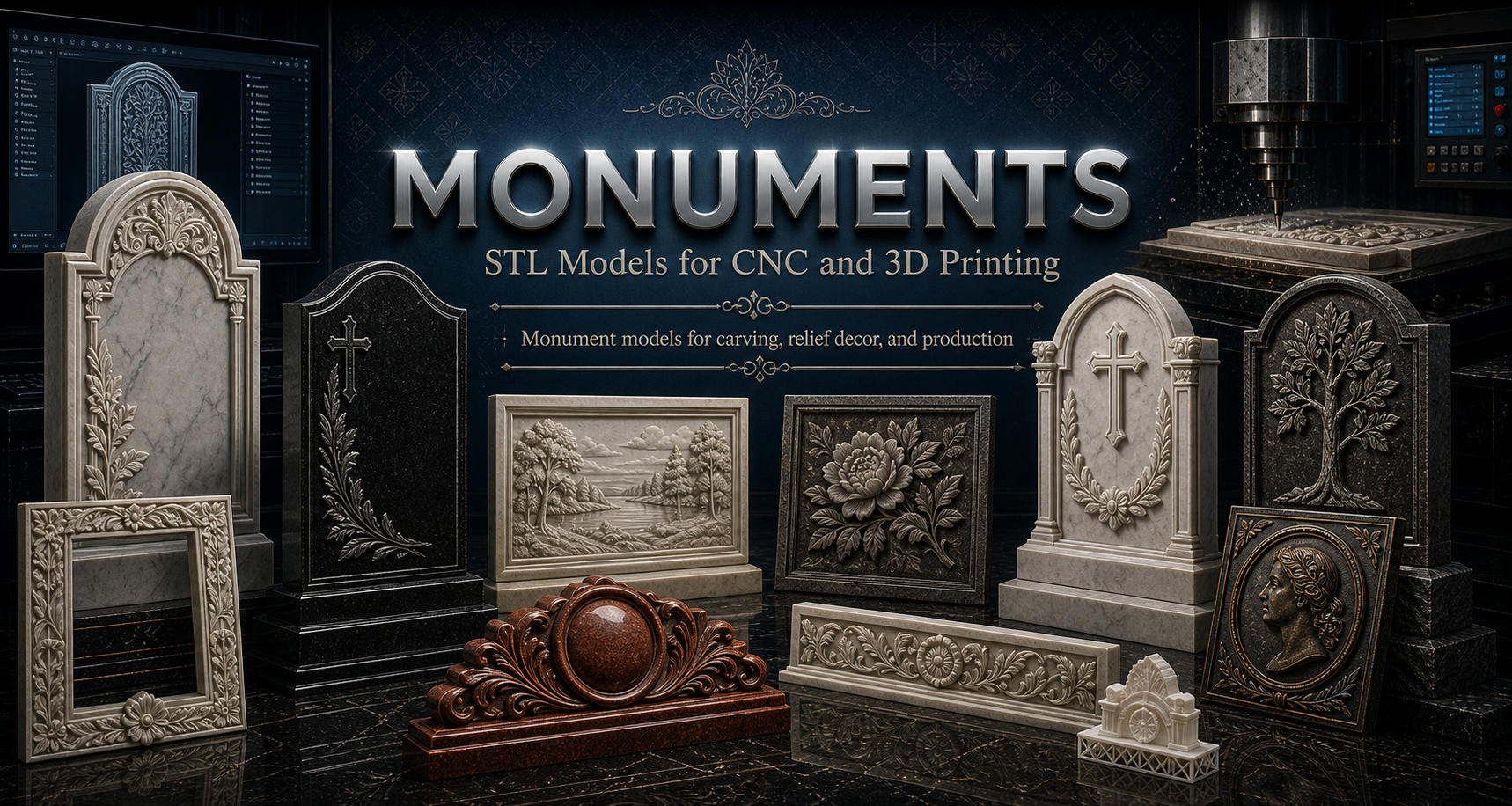 Monuments 3D модели для ЧПУ