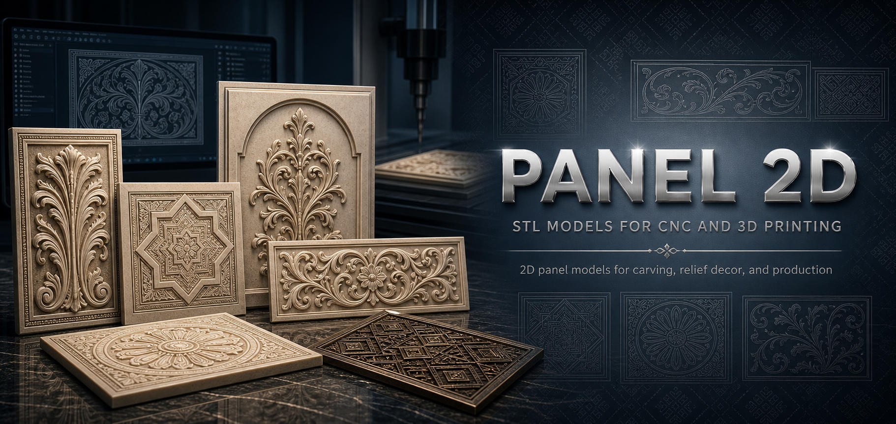 2D Panels 3D модели для ЧПУ