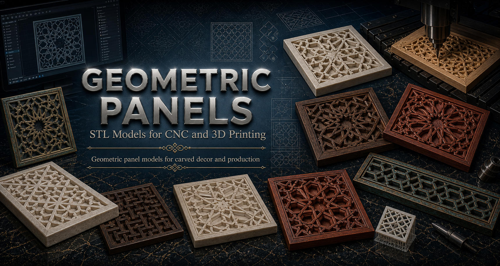 Geometric Panels 3D модели для ЧПУ