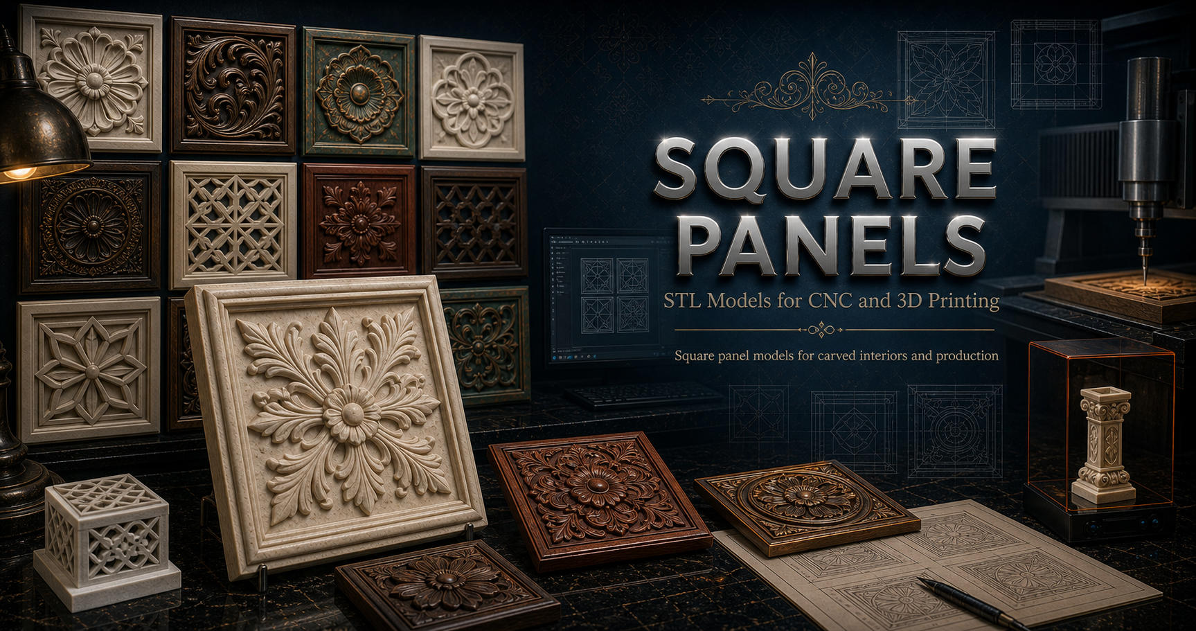 Square Panels 3D модели для ЧПУ