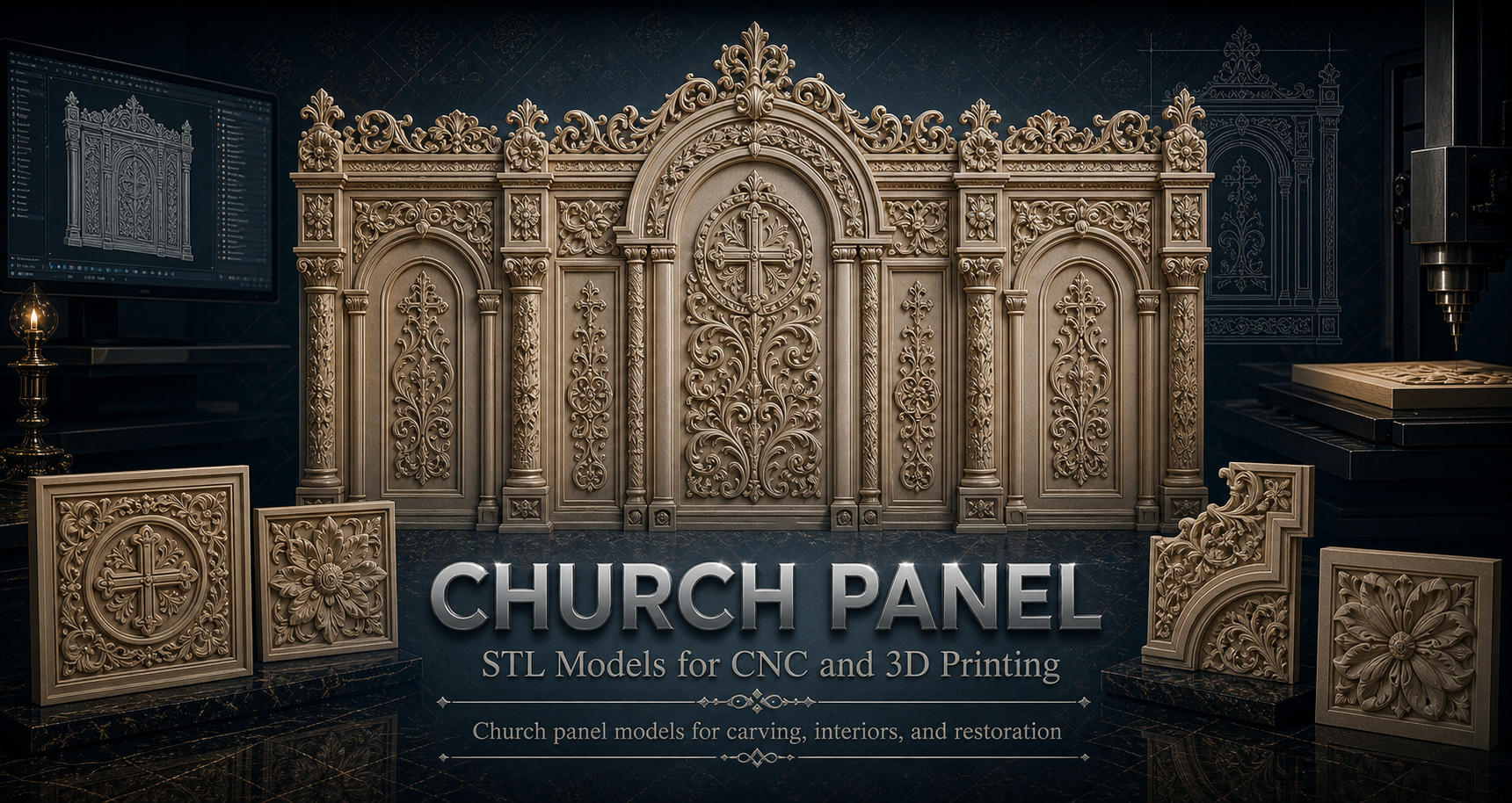 Church Panels 3D модели для ЧПУ