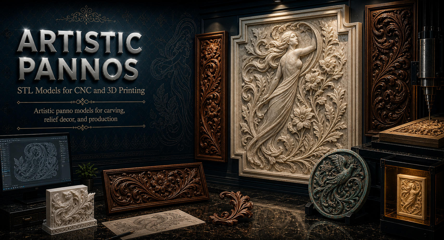 Panels artistic 3D модели для ЧПУ