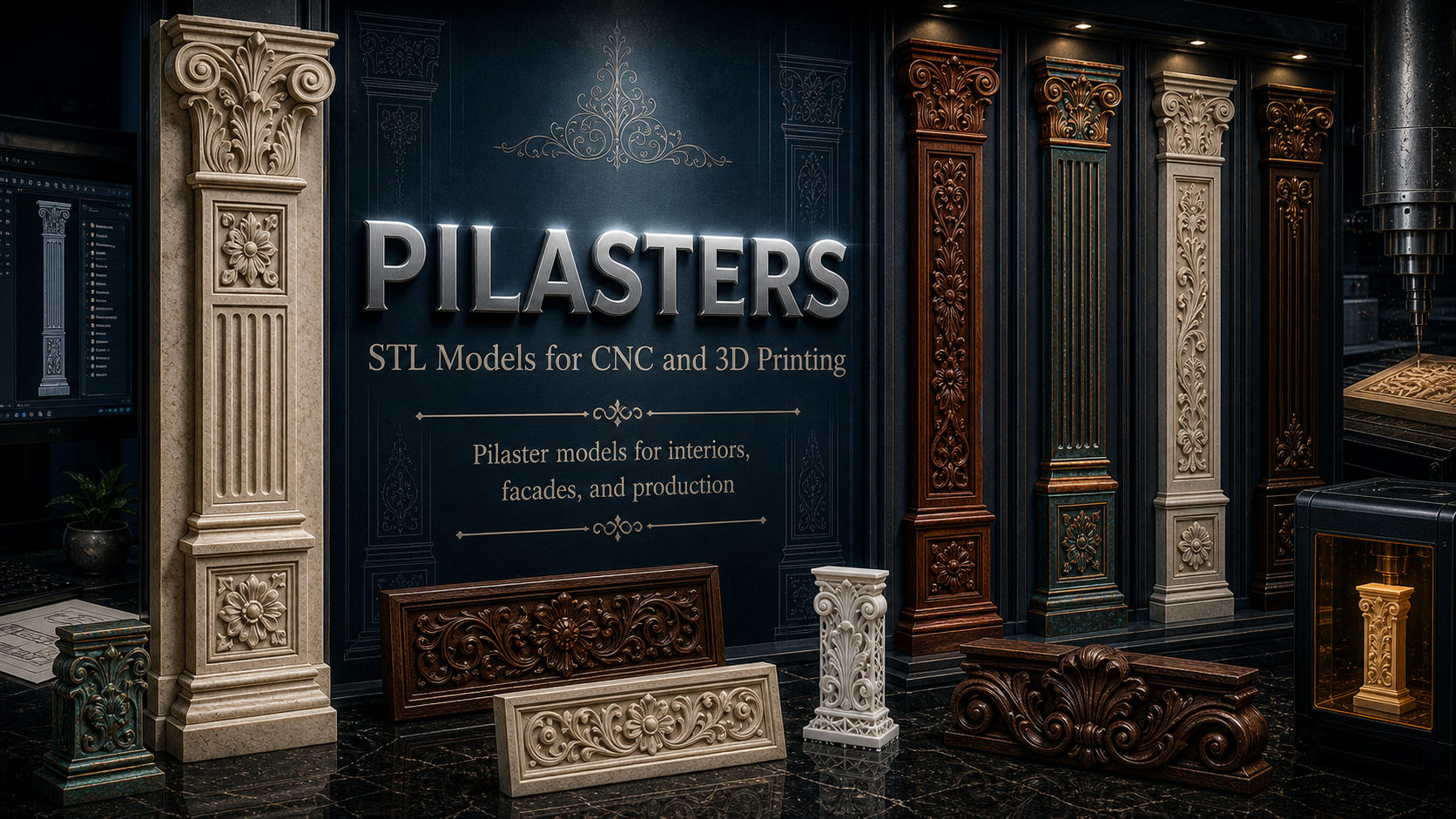 Pilasters 3D модели для ЧПУ
