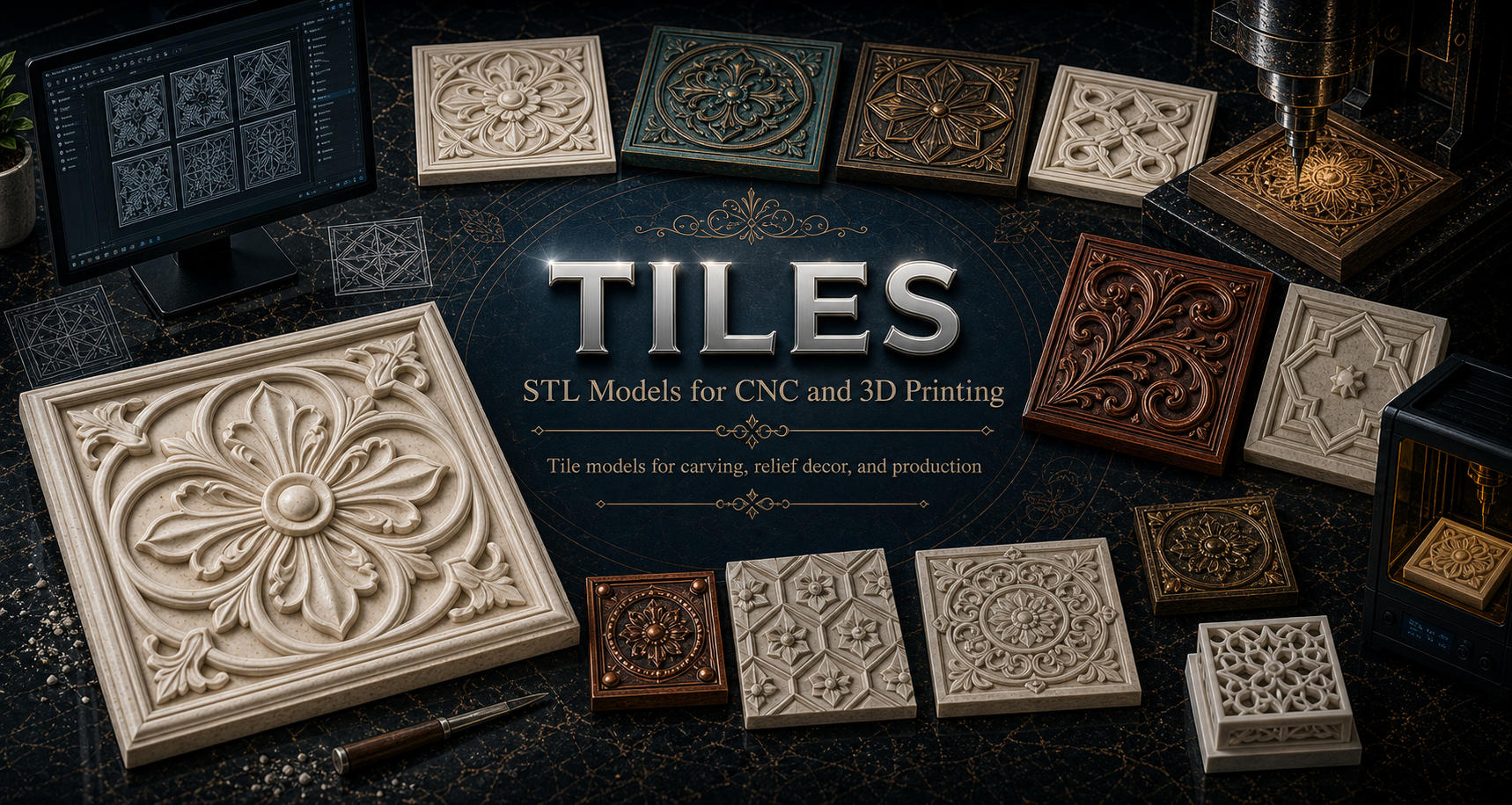 Tiles 3D модели для ЧПУ