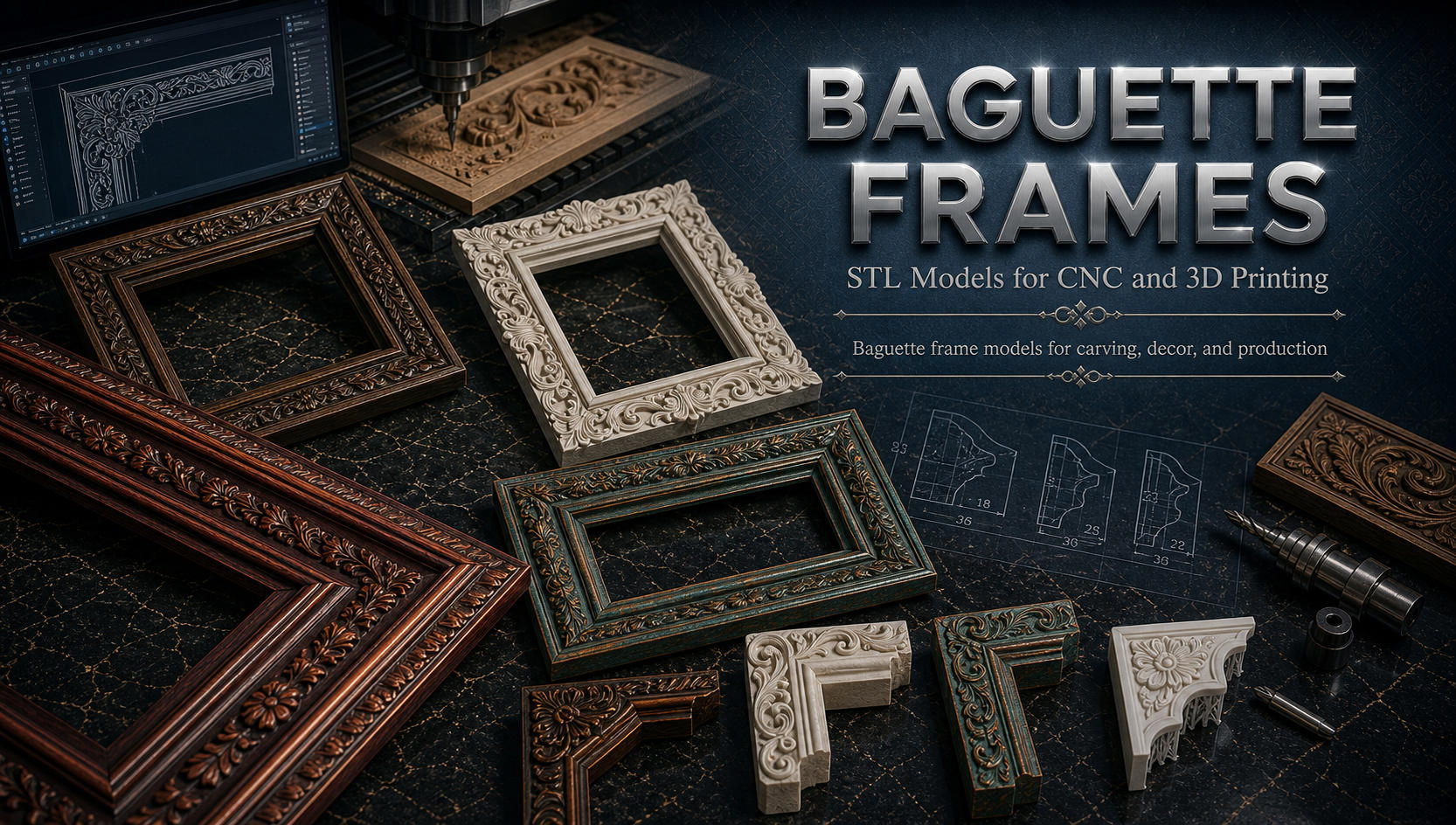 Frames baguette 3D модели для ЧПУ