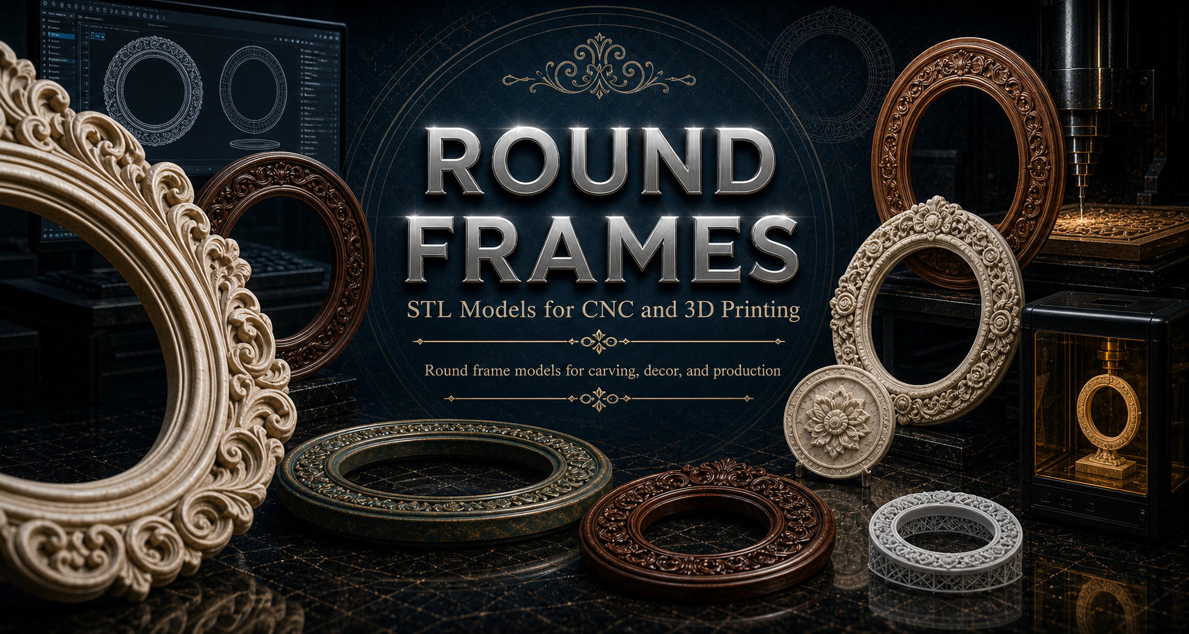 Round Frames 3D модели для ЧПУ
