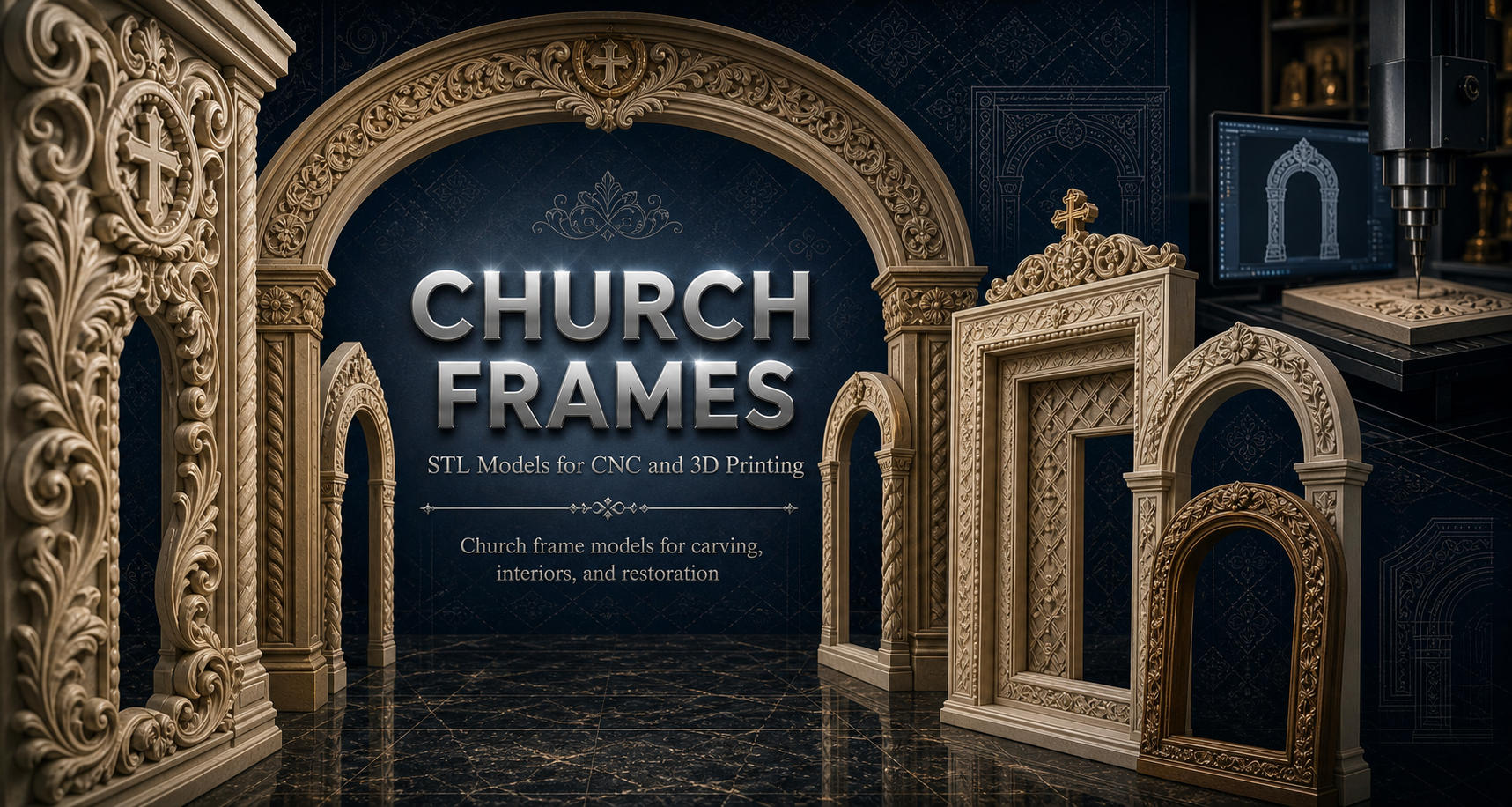 Church frames 3D модели для ЧПУ