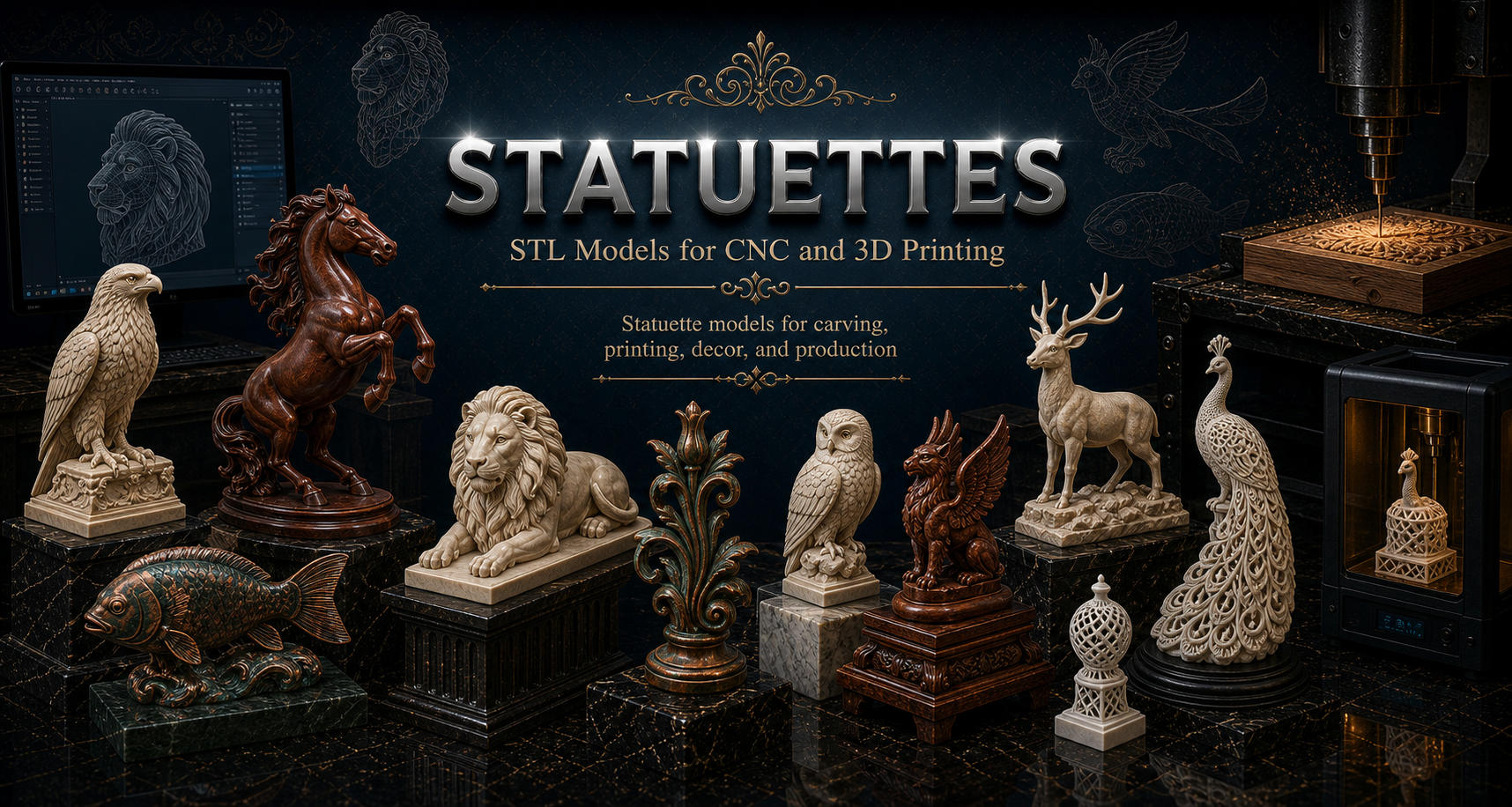 Statuettes 3D модели для ЧПУ