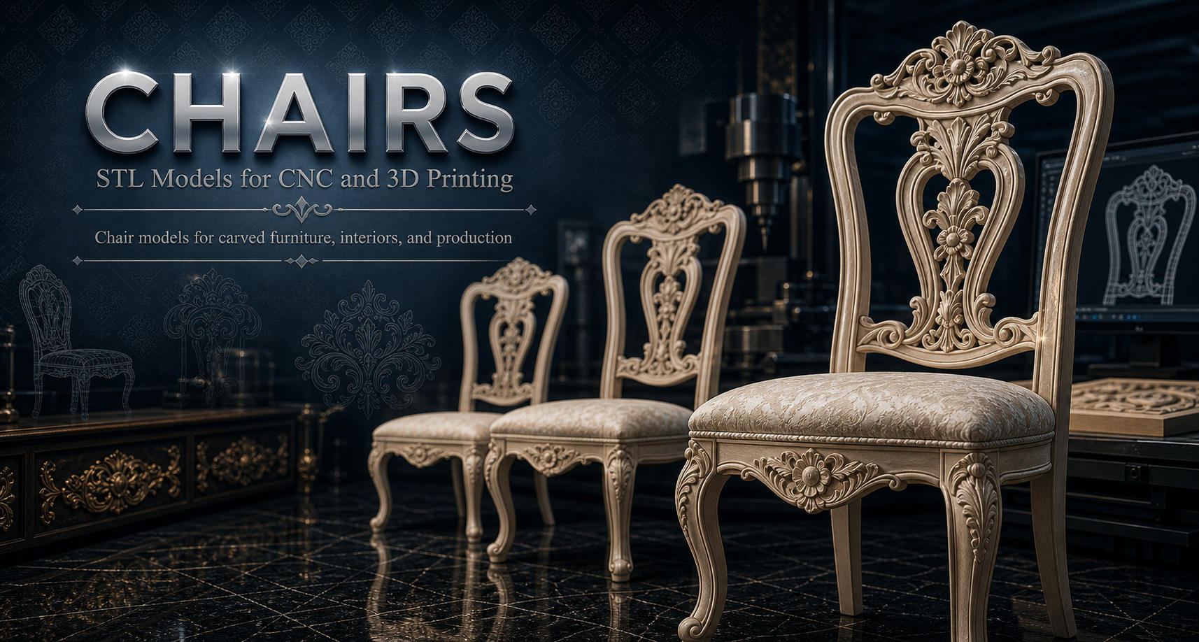 Chairs 3D модели для ЧПУ