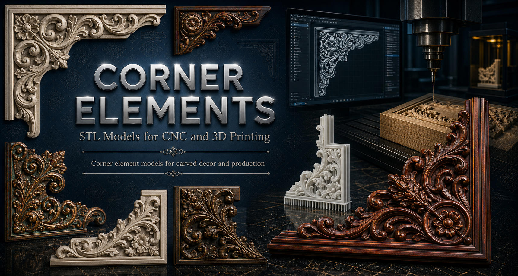 Corner pieces 3D модели для ЧПУ