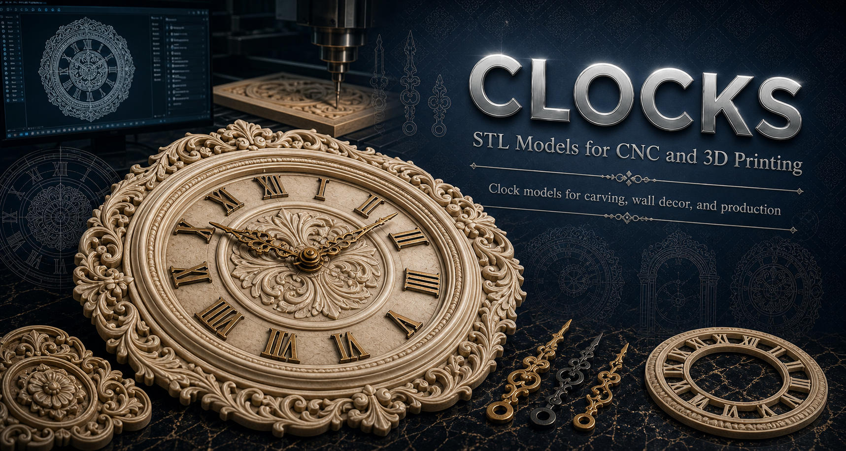 Clock 3D модели для ЧПУ