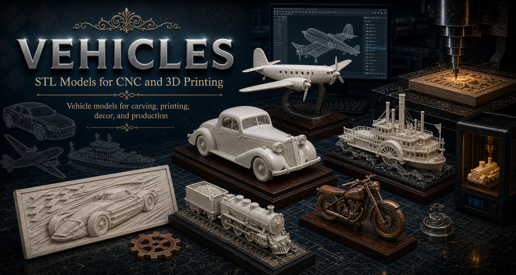 Vehicles 3D модели для ЧПУ