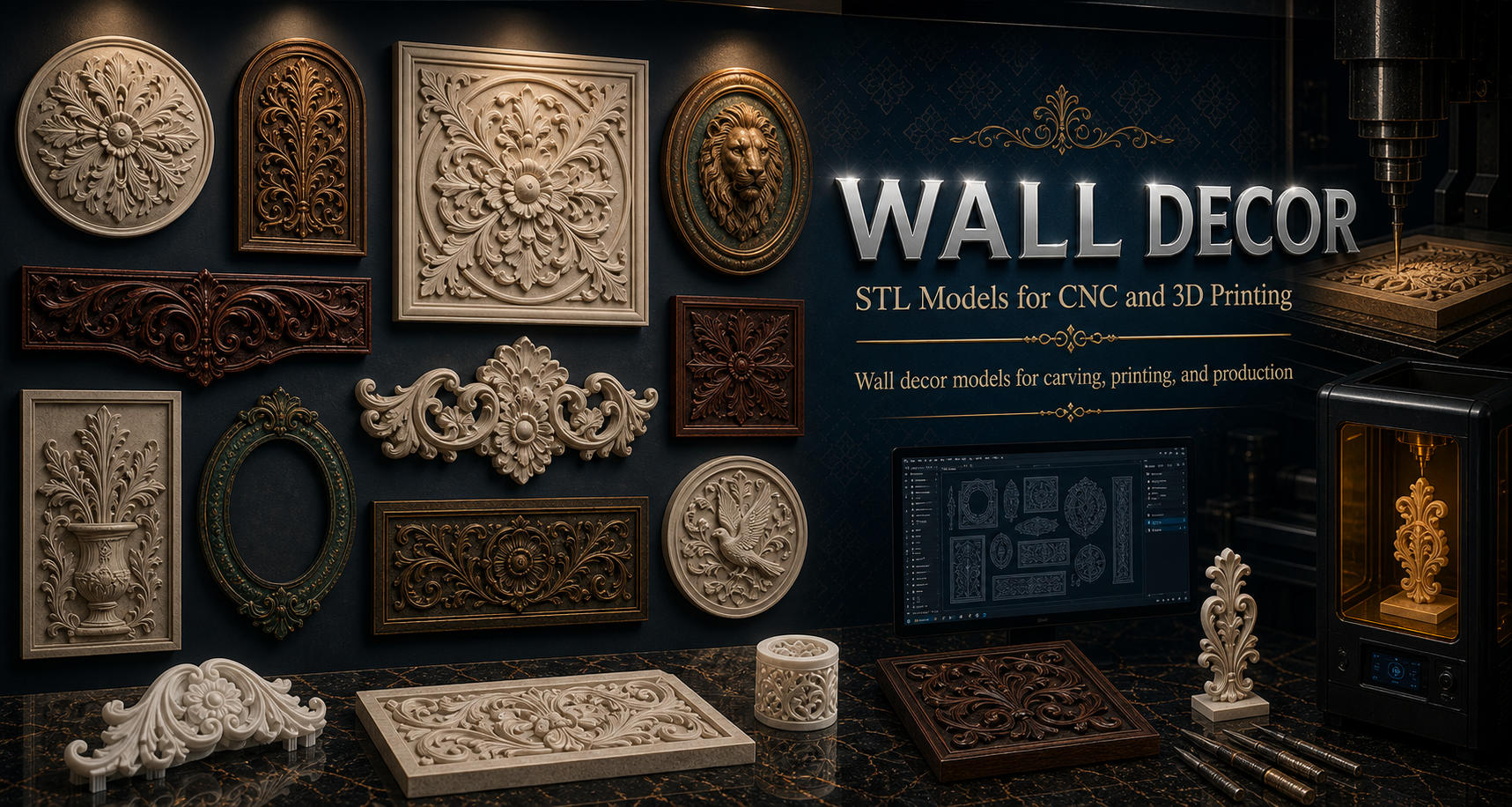 Wall decor 3D модели для ЧПУ