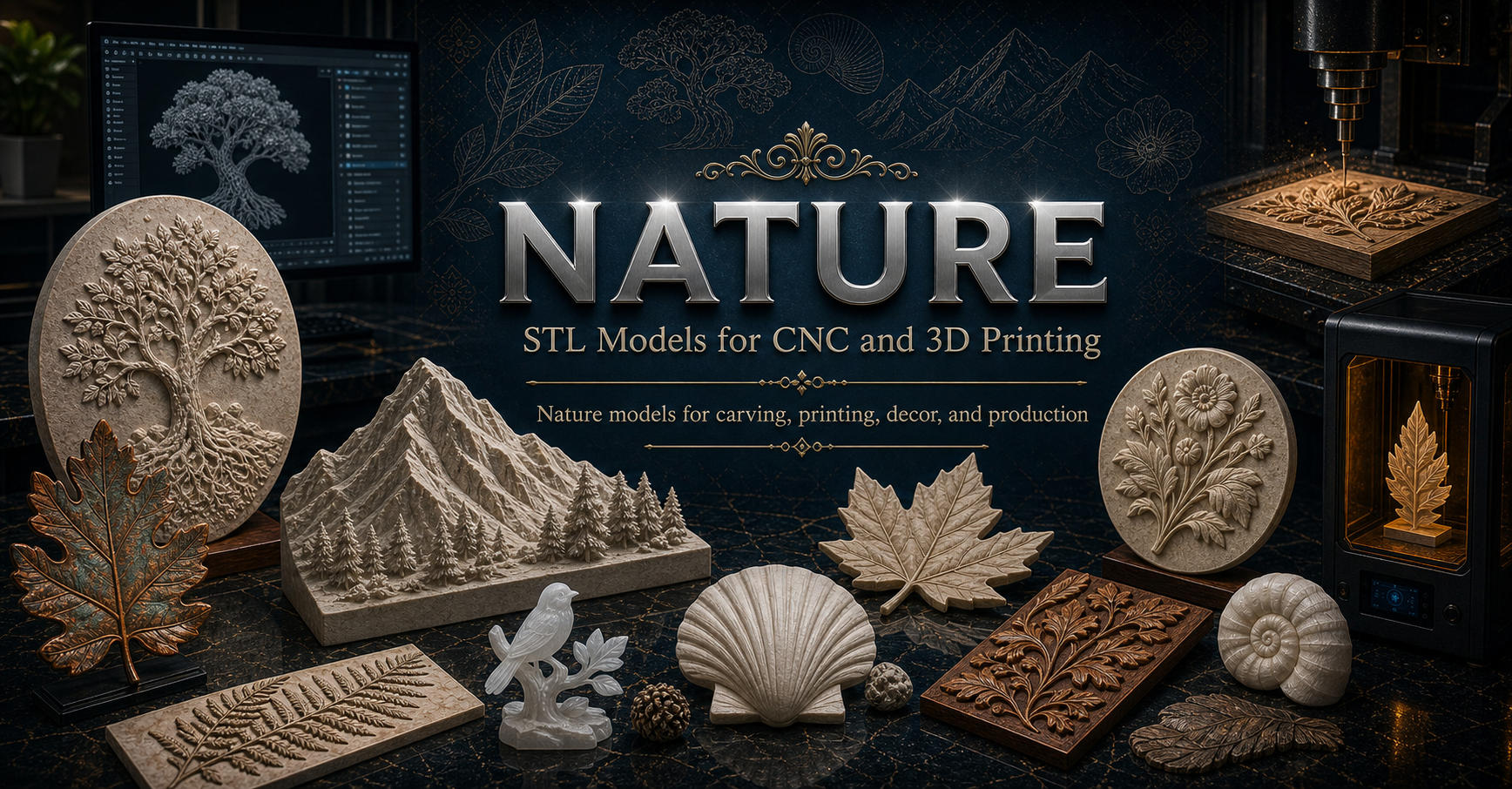 Nature 3D модели для ЧПУ