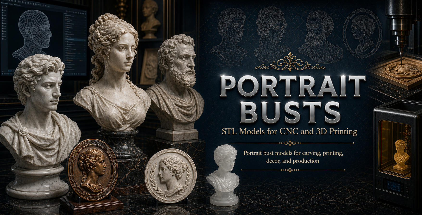 Busts and bas-reliefs of famous people 3D модели для ЧПУ