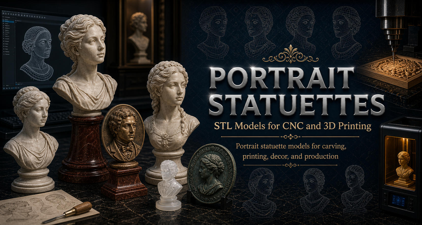 Statues of famous people 3D модели для ЧПУ
