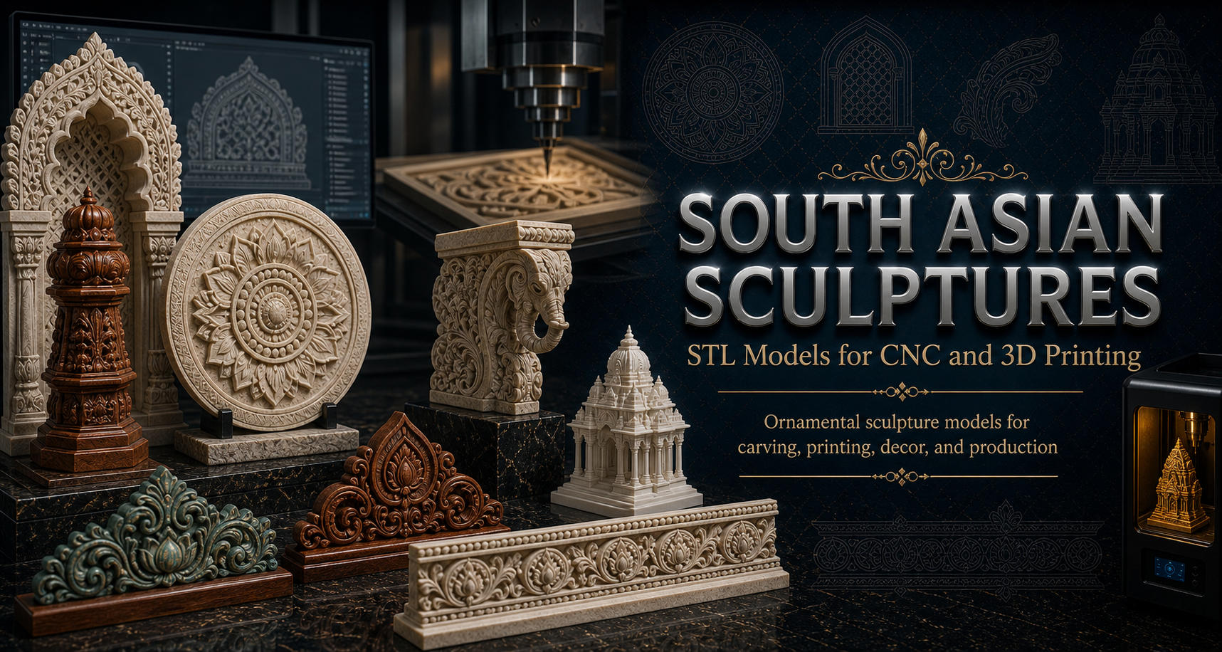 Indian sculptures 3D модели для ЧПУ