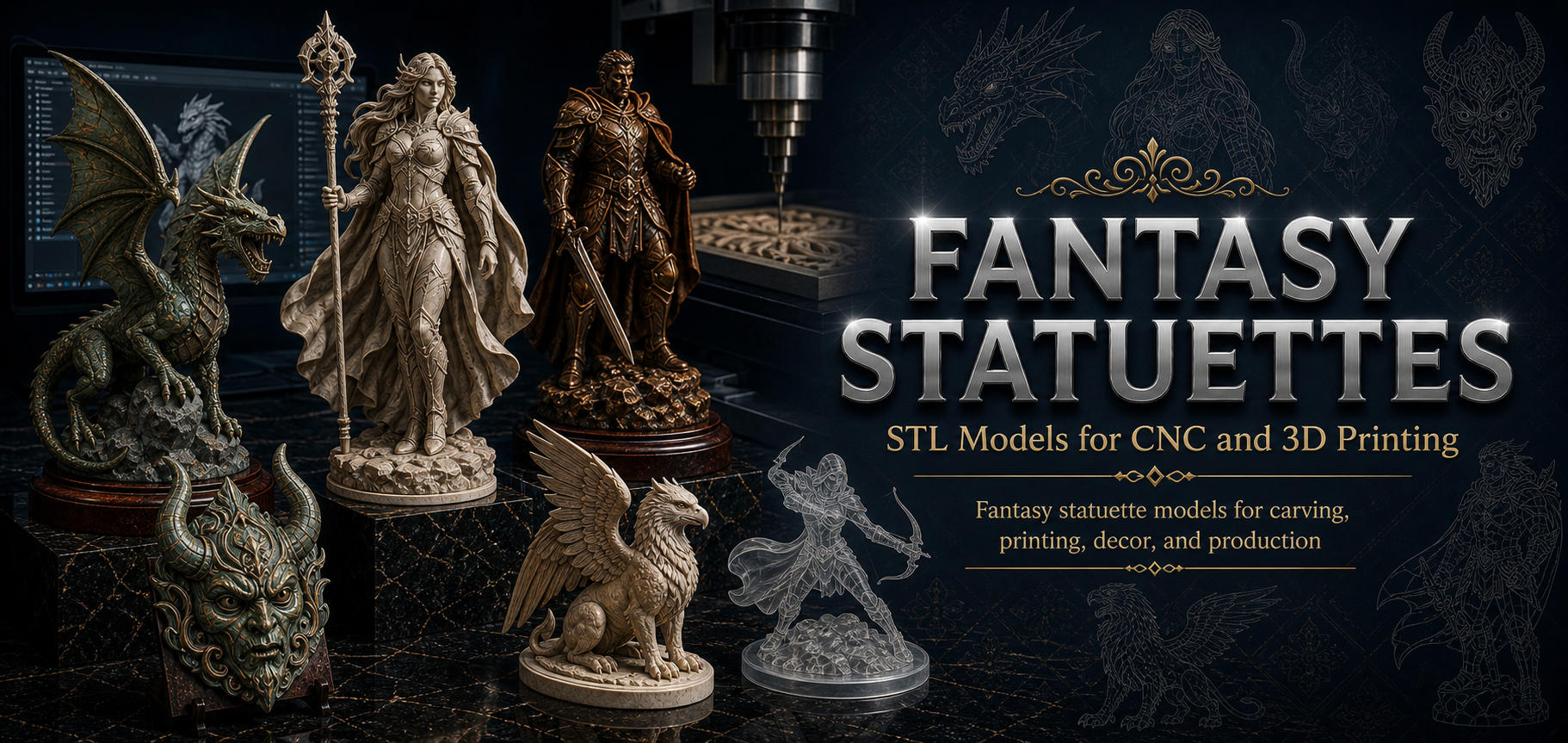 Figurines heroes, monsters and demons 3D модели для ЧПУ