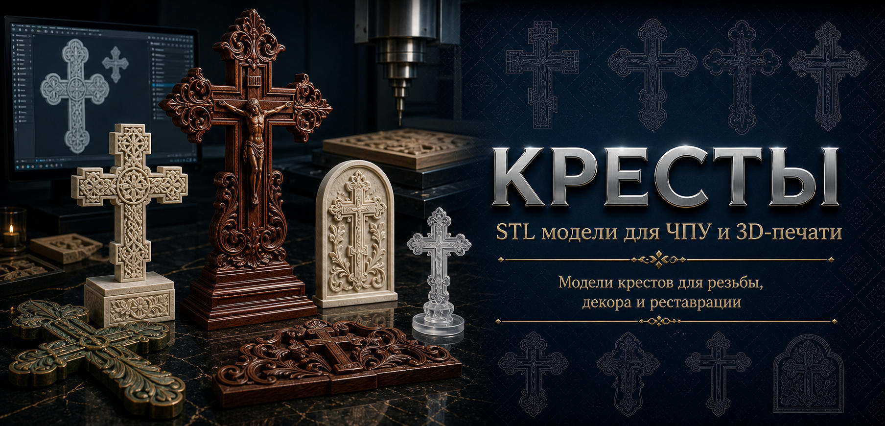Кресты и распятия 3D модели для ЧПУ