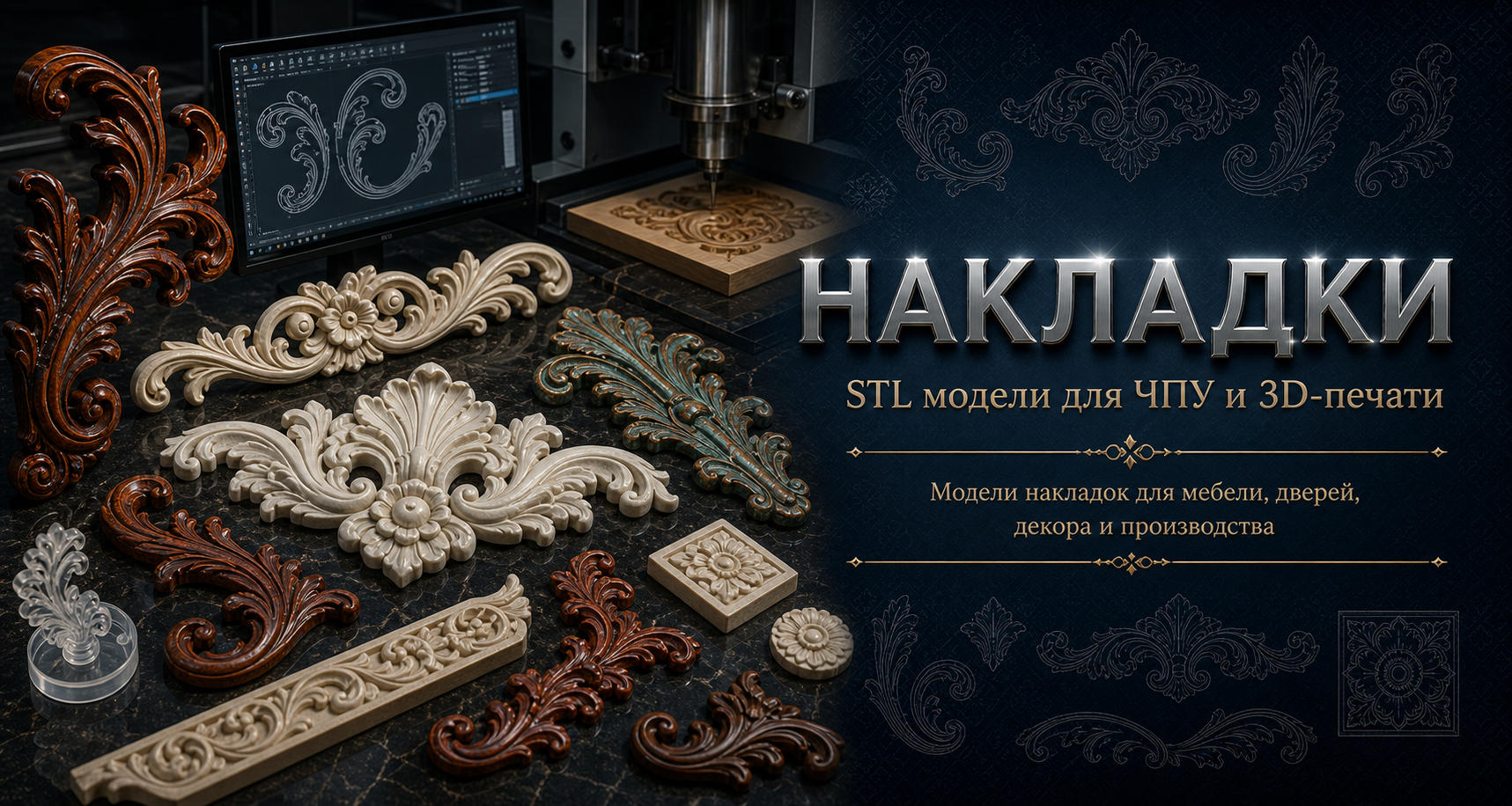 Накладки 3D модели для ЧПУ