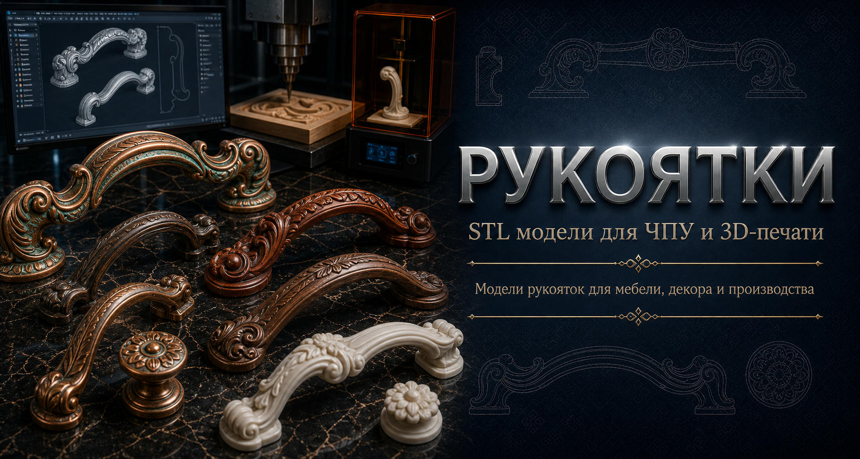 Рукоятки 3D модели для ЧПУ