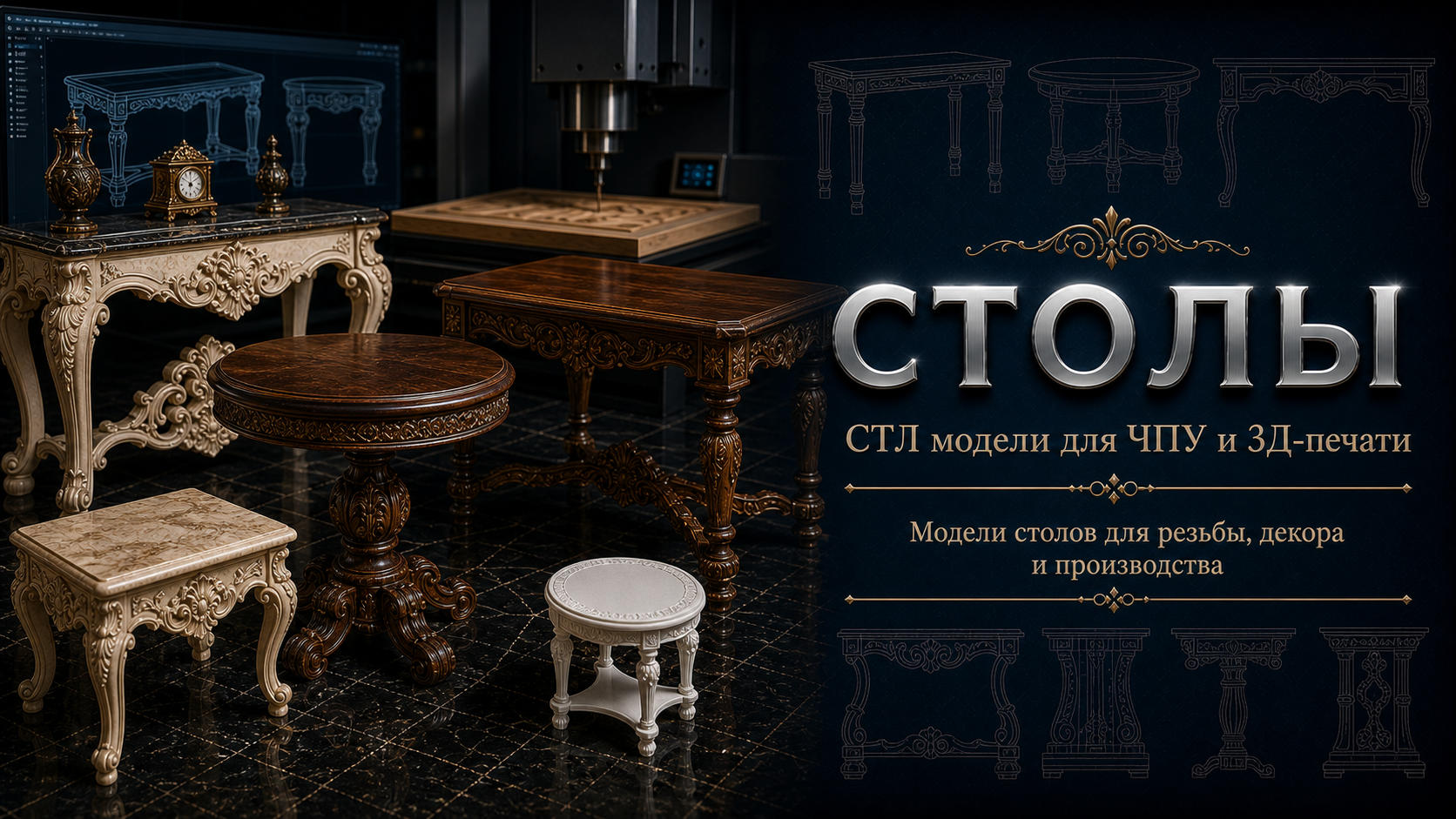 Столы 3D модели для ЧПУ