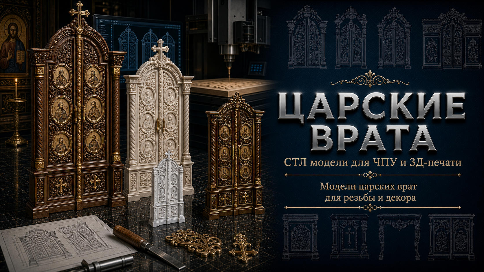 Царские врата 3D модели для ЧПУ