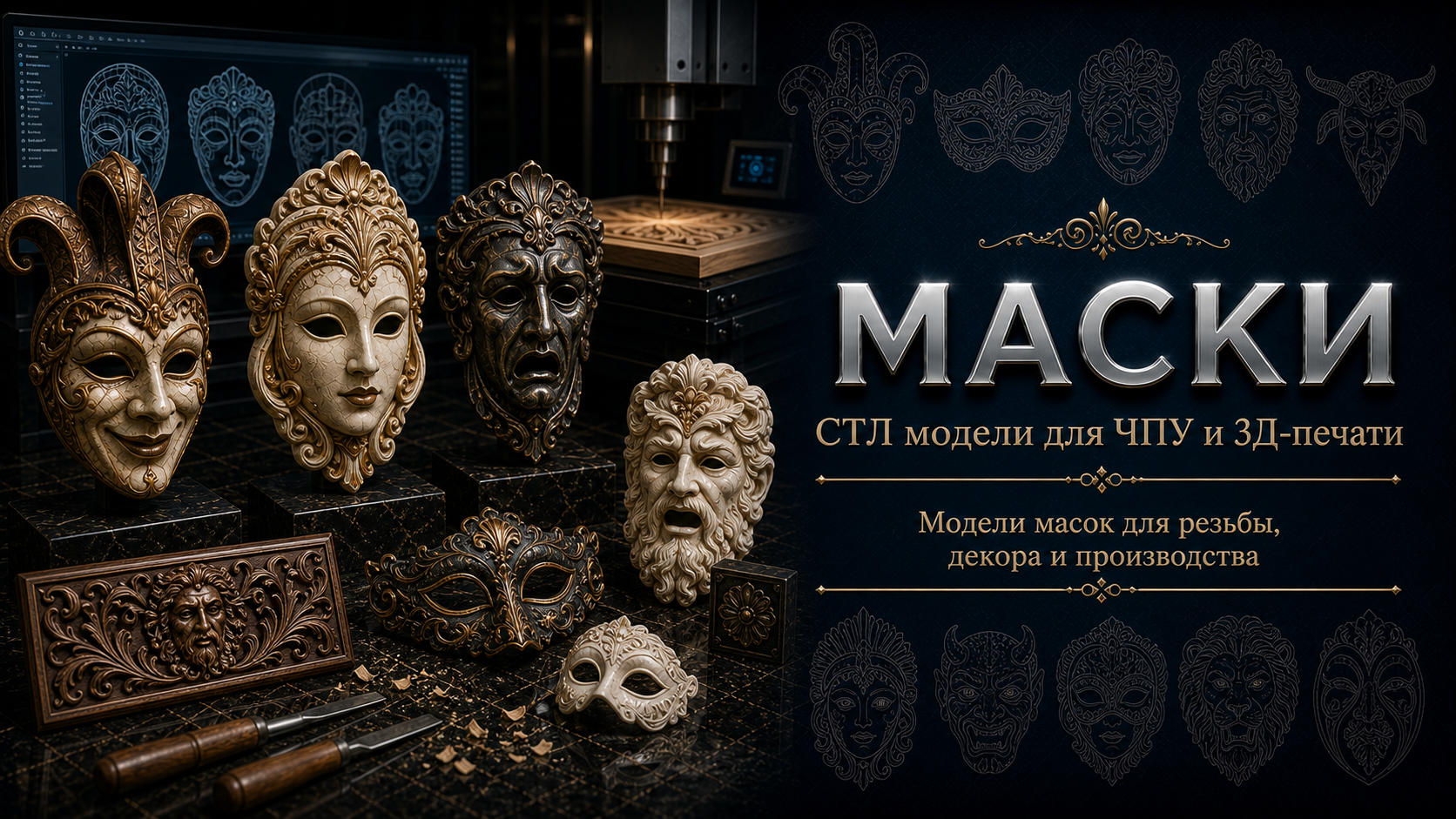 Маски 3D модели для ЧПУ