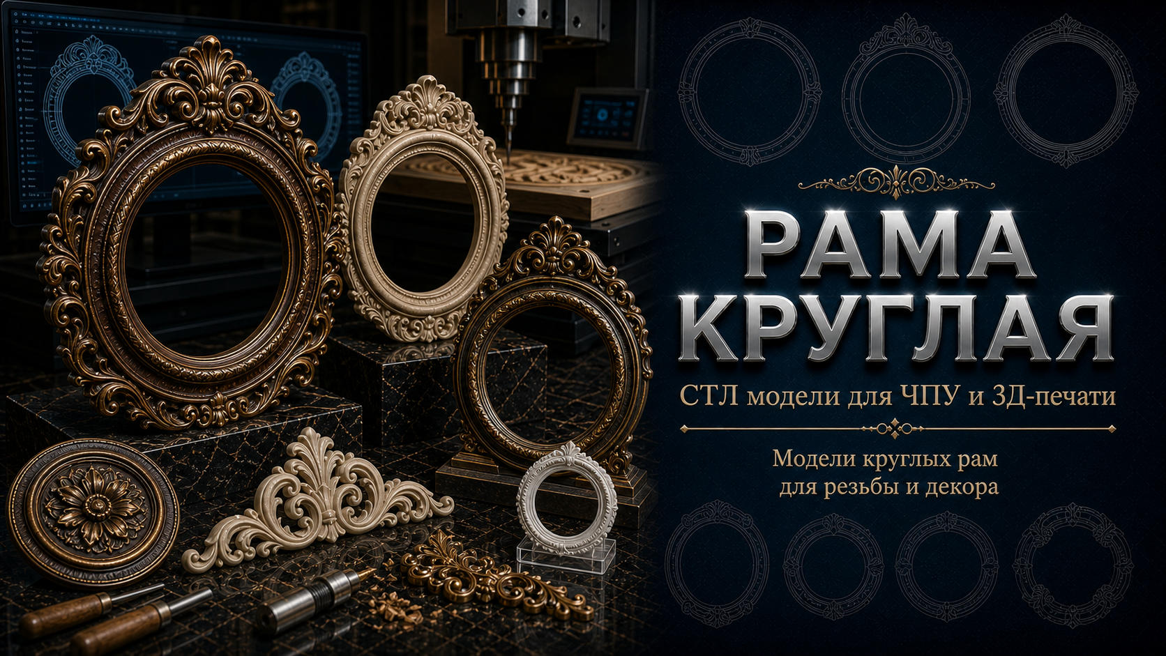 Рамы круглые 3D модели для ЧПУ