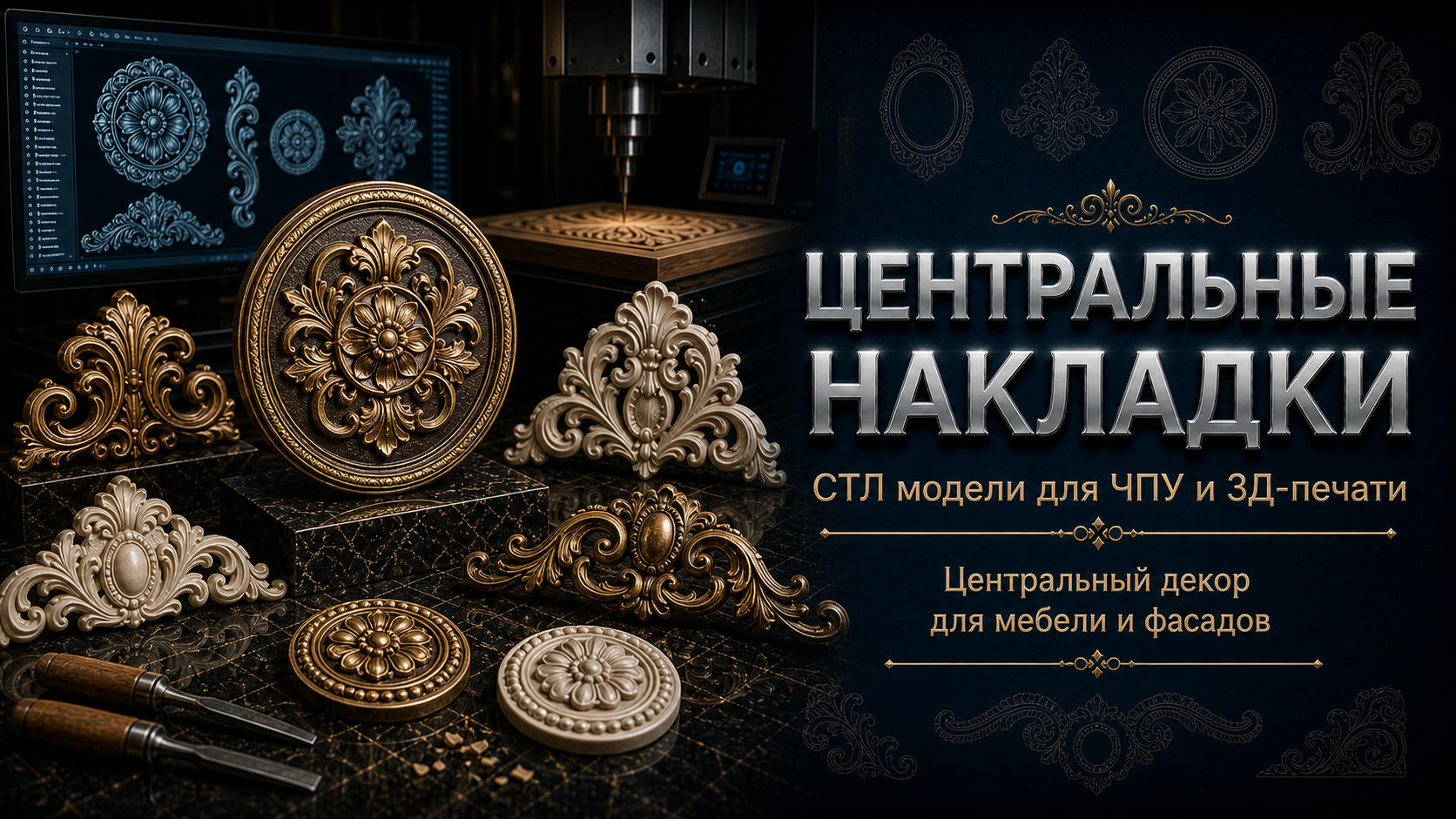 Накладки центральные 3D модели для ЧПУ