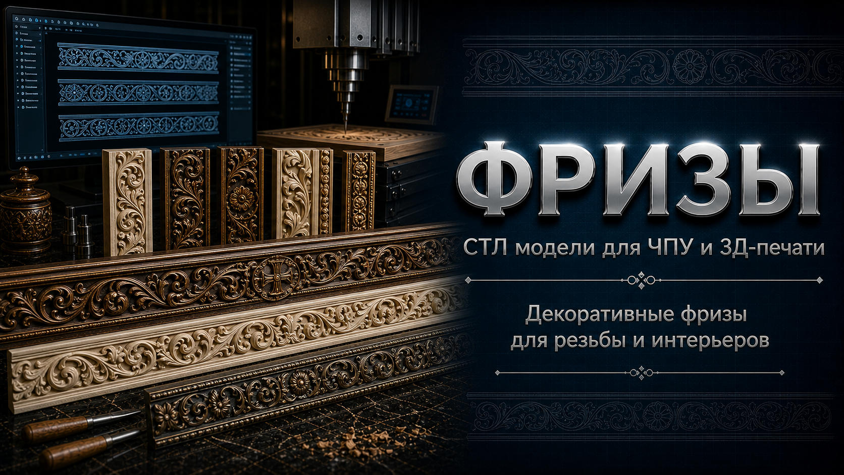 Фриз 3D модели для ЧПУ