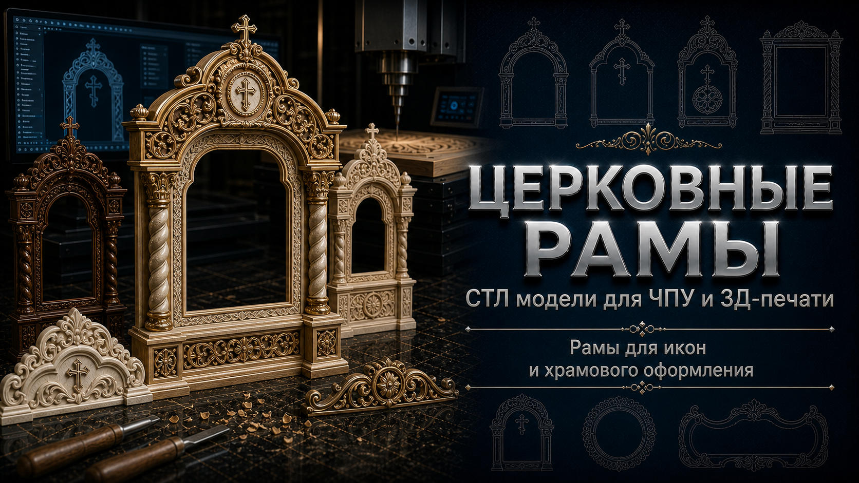 Рамы церковные 3D модели для ЧПУ