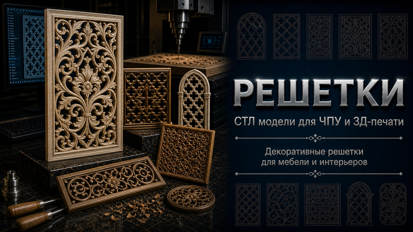 Решетки 3D модели для ЧПУ