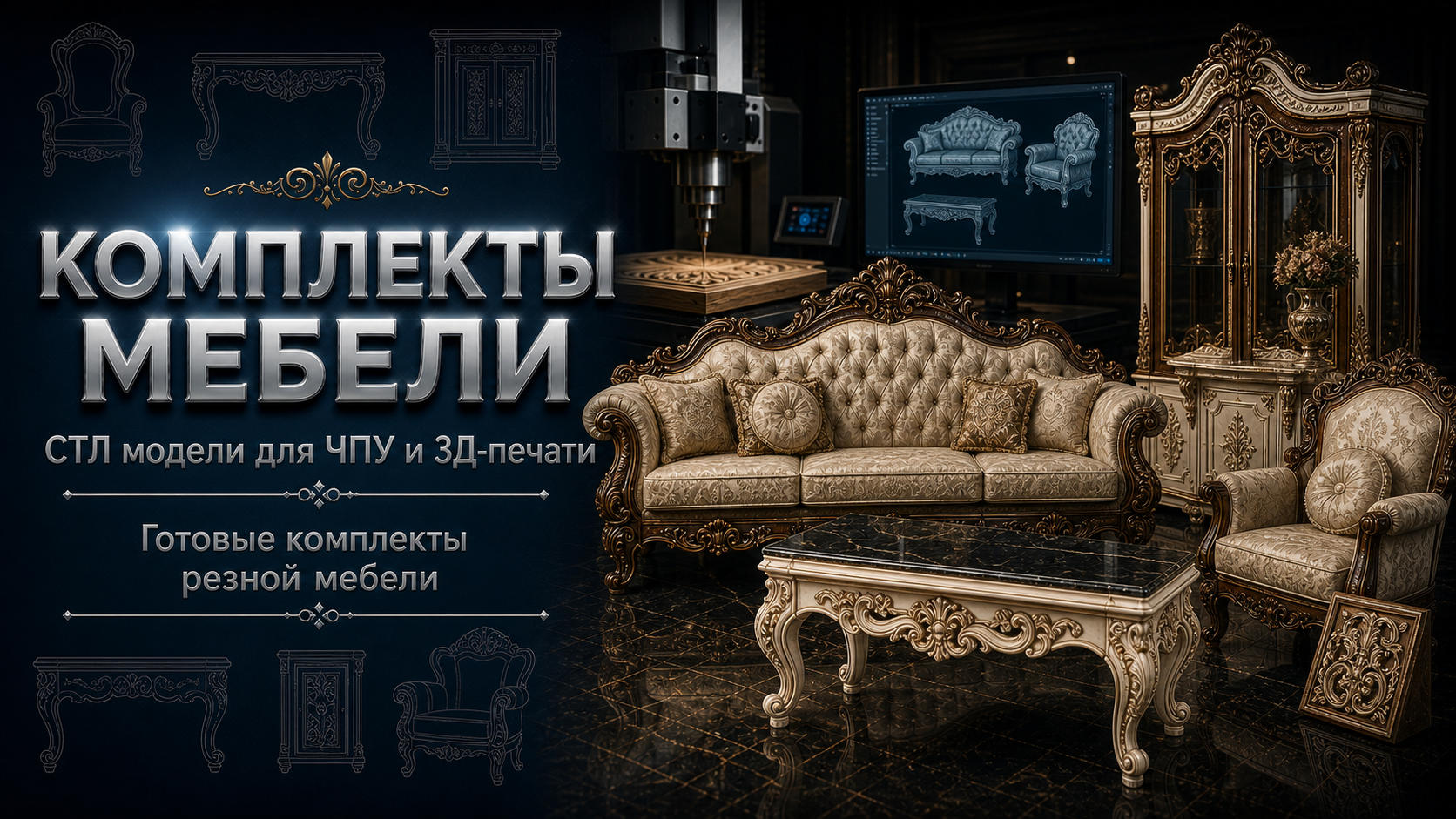 Комплекты мебели 3D модели для ЧПУ