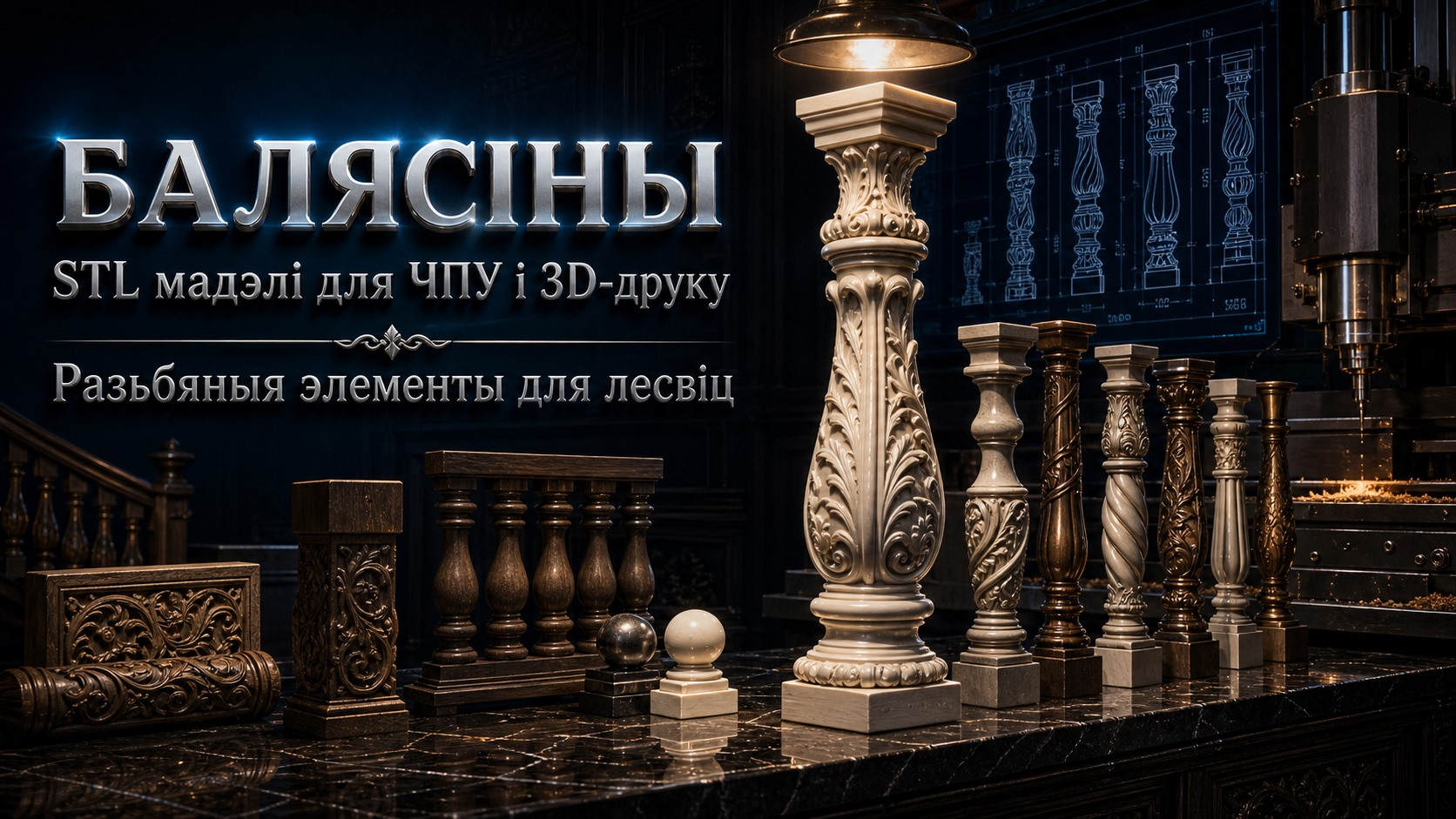 Балясы 3D модели для ЧПУ
