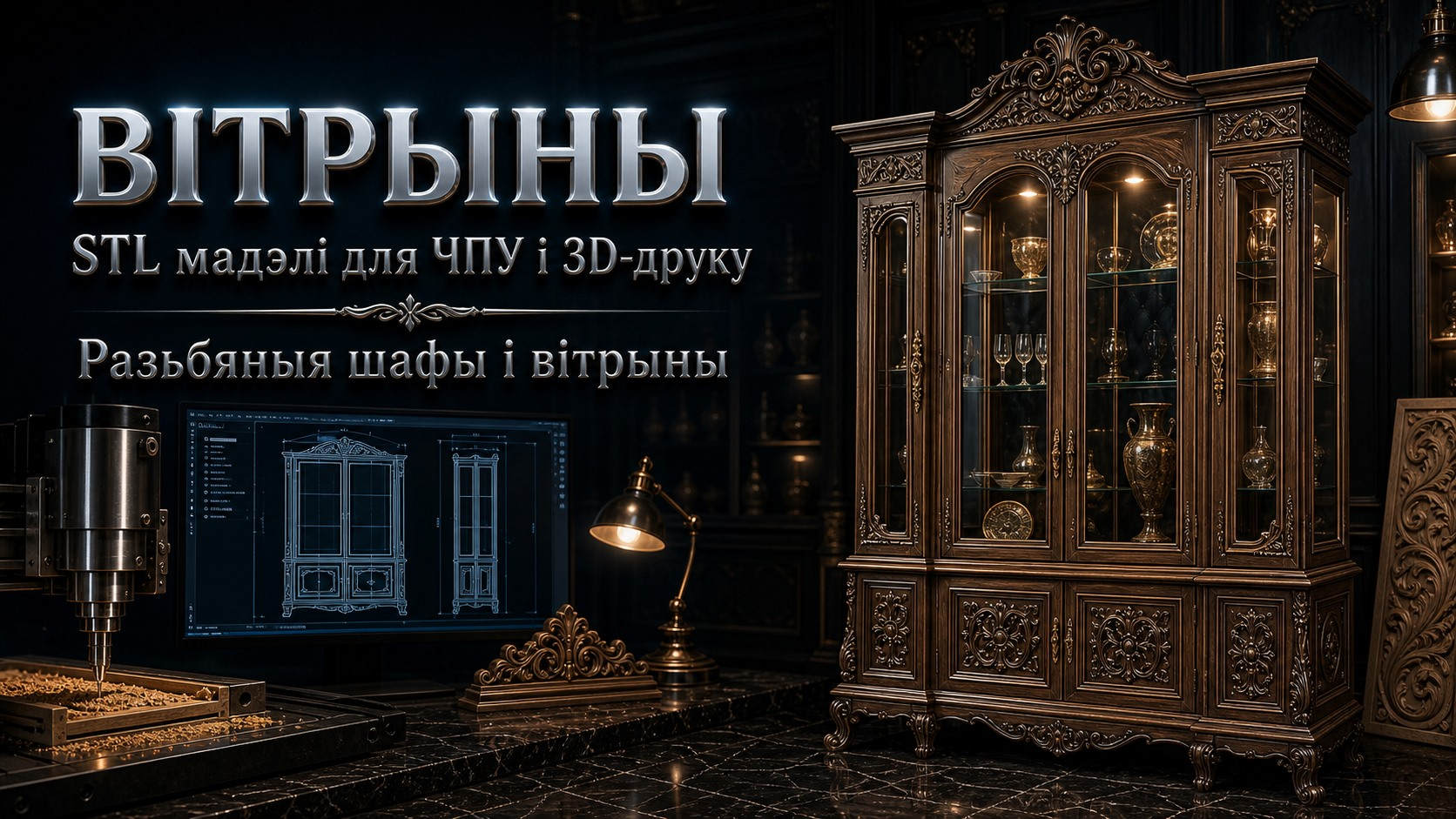 Вітрыны 3D модели для ЧПУ